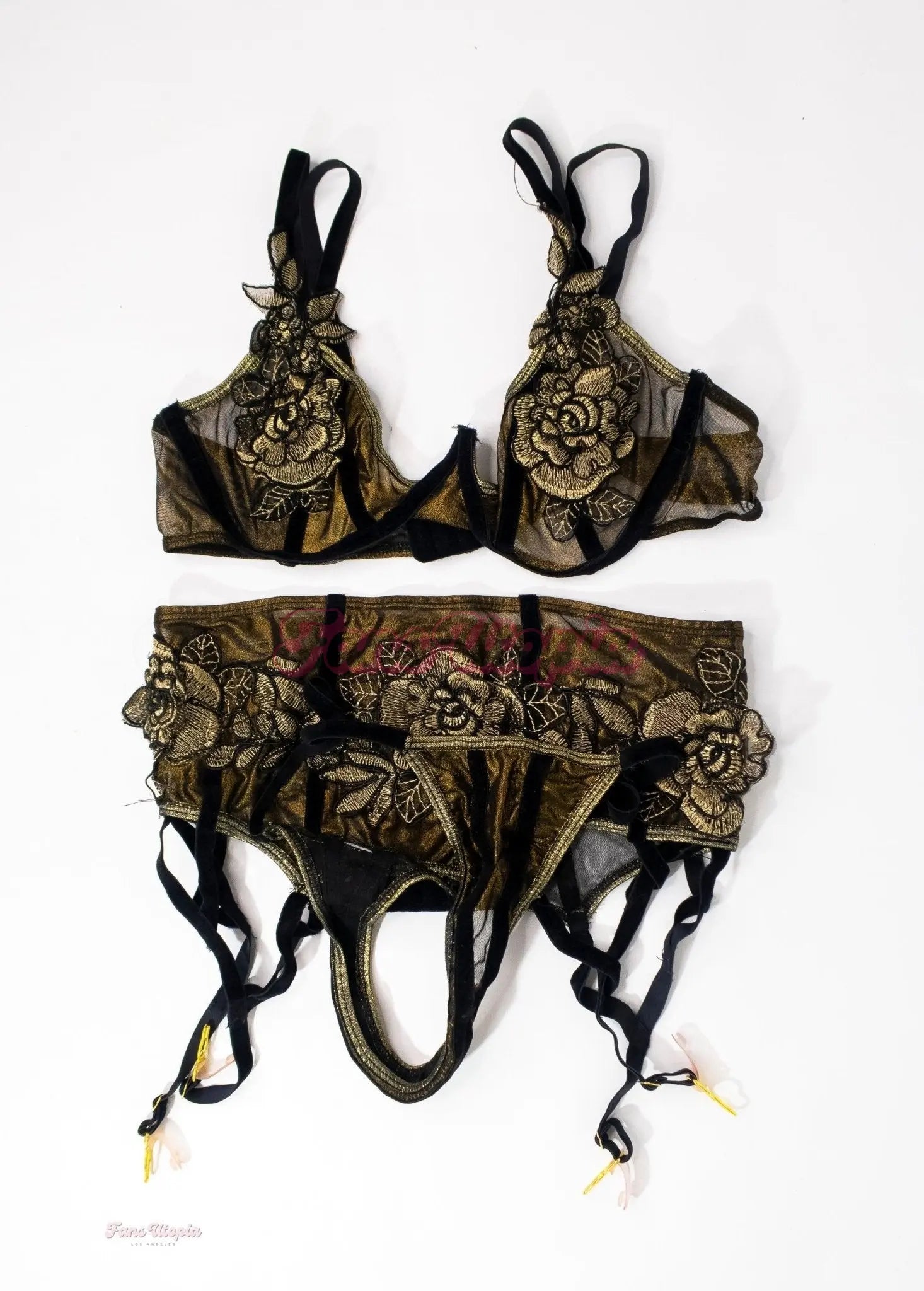 Kiki Klout Black & Gold Lingerie Set Kiki Klout