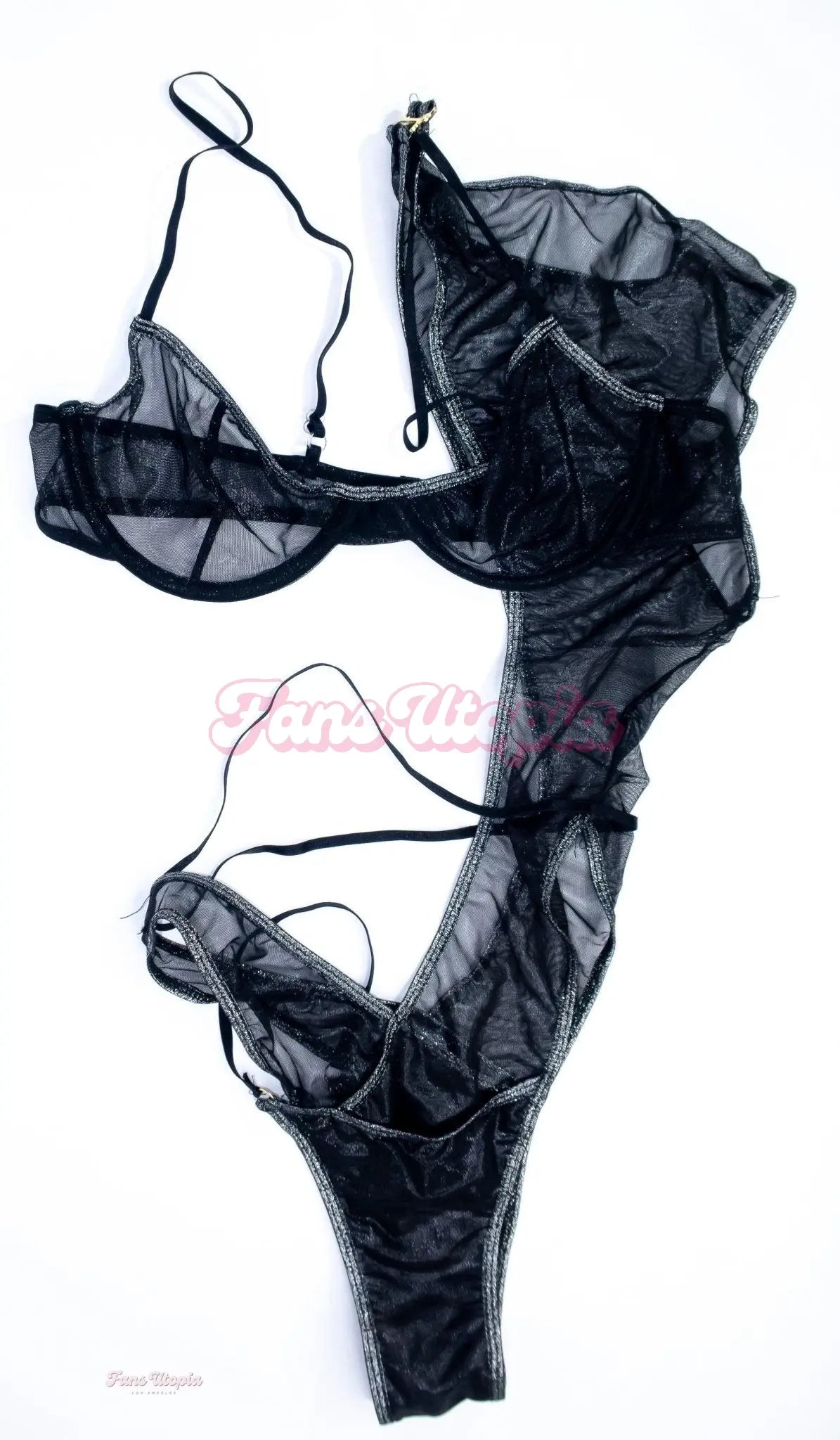 Kiki Klout Black & Silver Asymmetrical Bodysuit Kiki Klout