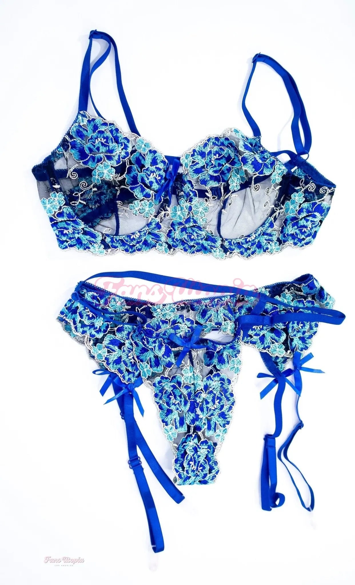 Kiki Klout Blue Floral Lingerie Set Kiki Klout