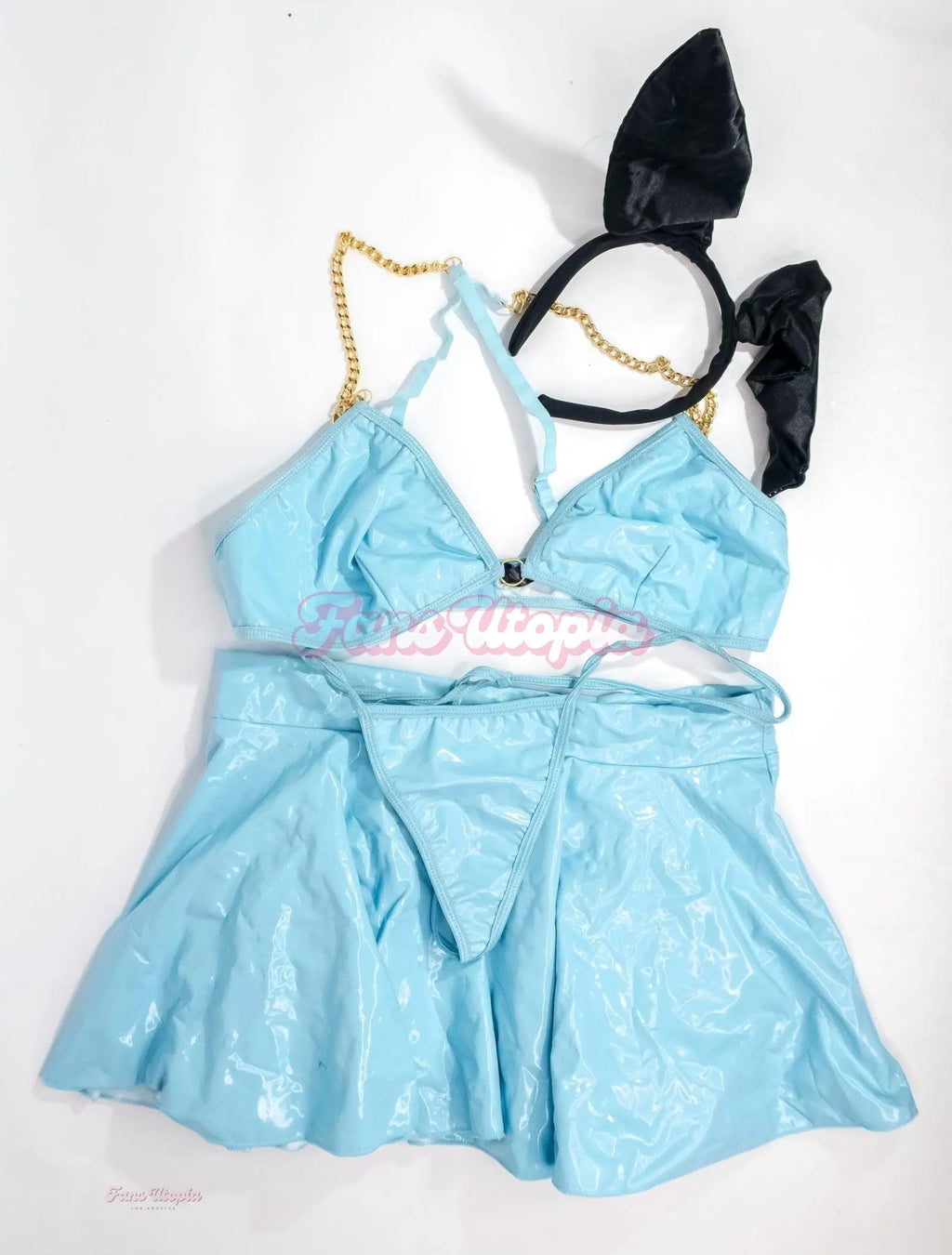 Kiki Klout Blue Vinyl Sexy Bunny Outfit Kiki Klout