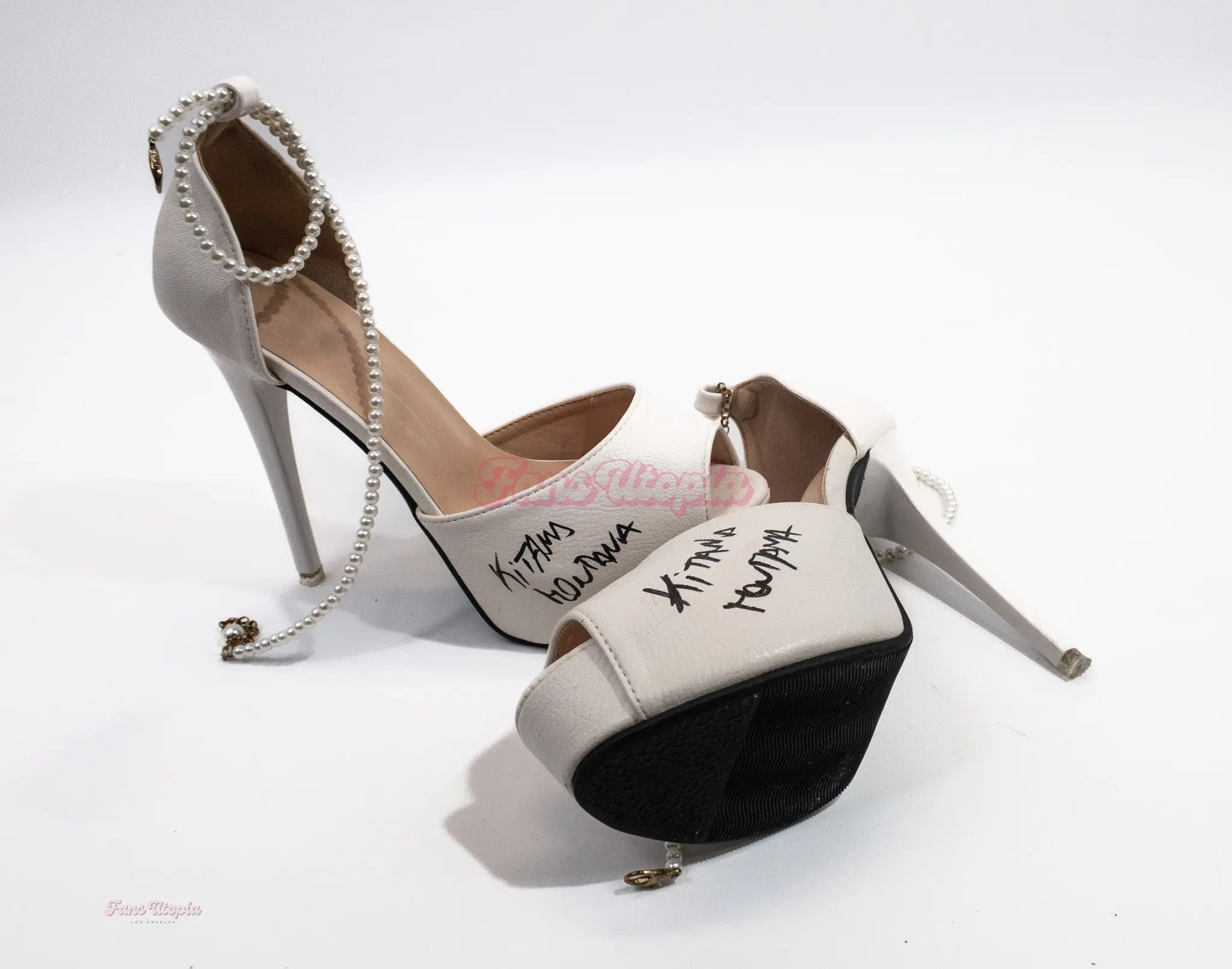 Kitana Montana Autographed White Pearl High Heels Kitana Montana