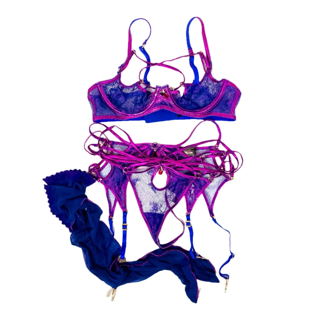 Kylie Rocket Purple Blue HB Complete Lingerie Set Kylie Rocket