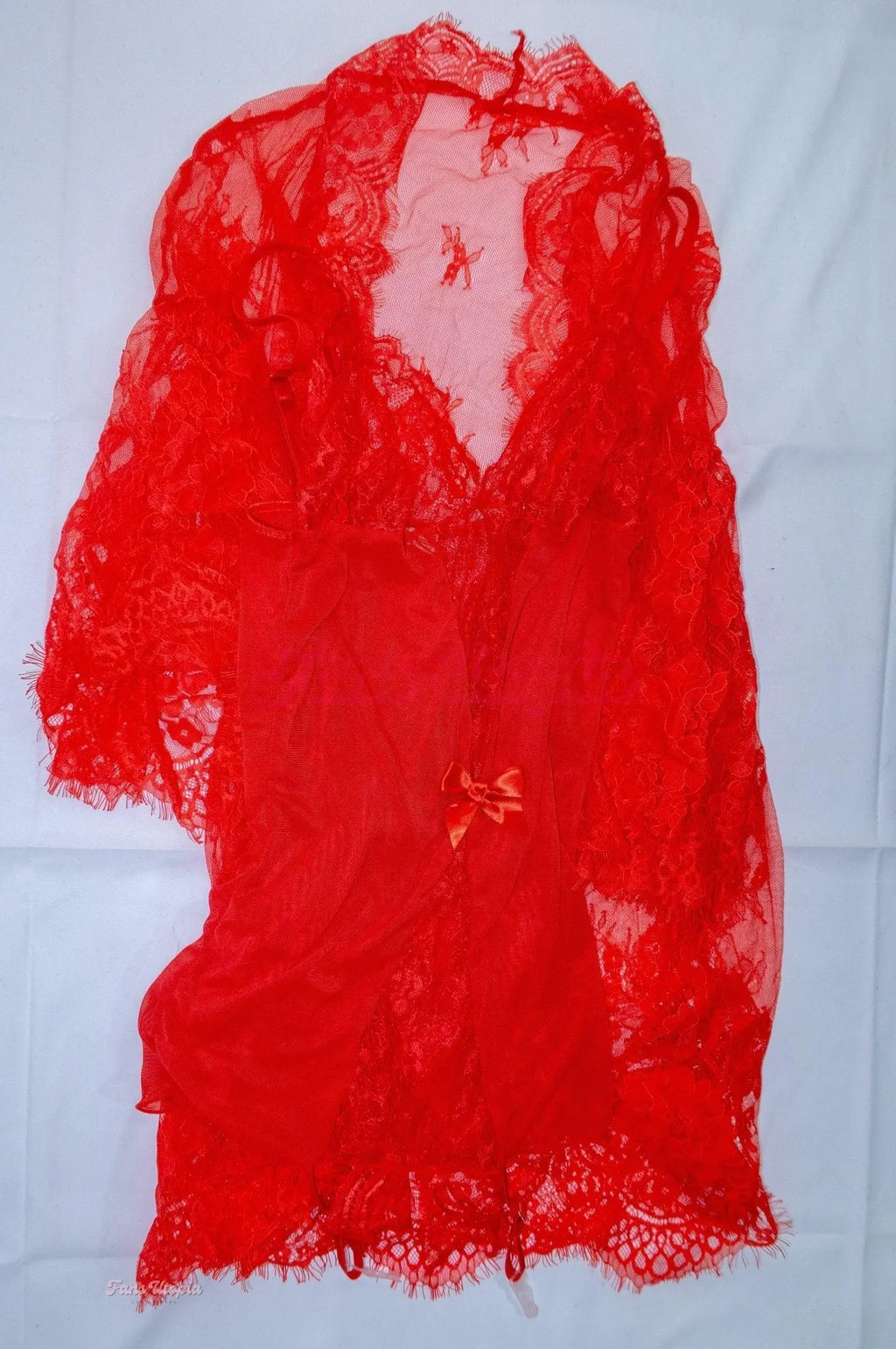 Kylie Rocket Red Lace Negligee with Straps & Robe Kylie Rocket