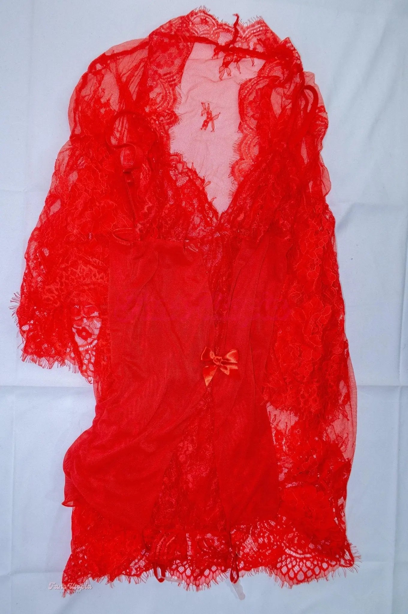 Kylie Rocket Red Lace Negligee with Straps & Robe Kylie Rocket