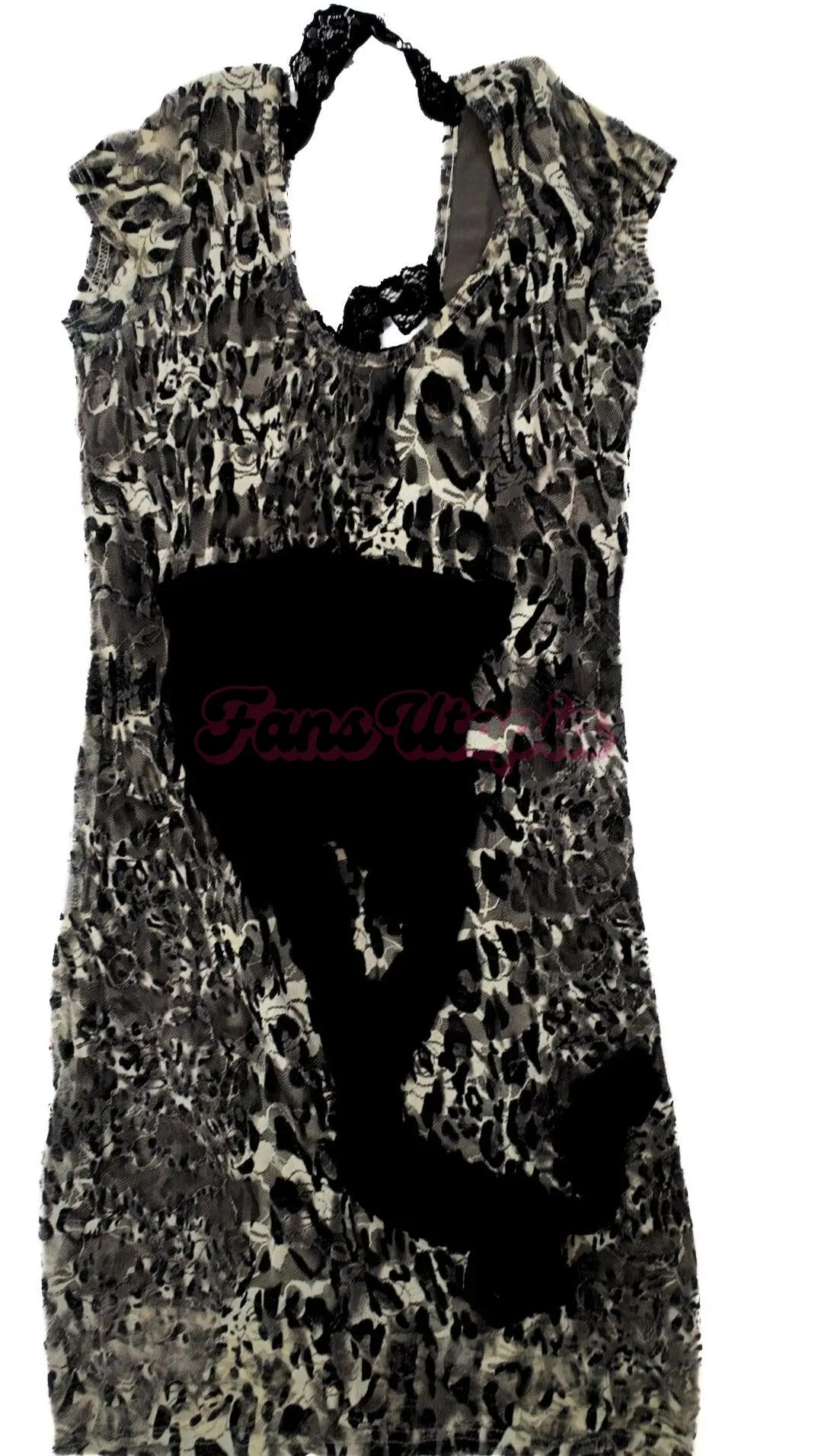 Lauren Phillips Animal Print Top & Ripped Pantyhose Set Lauren Phillips
