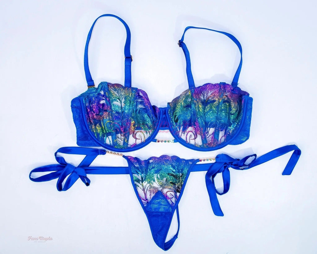 Lena The Plug HB Blue Mermaid Bra & Panties Set Lena The Plug