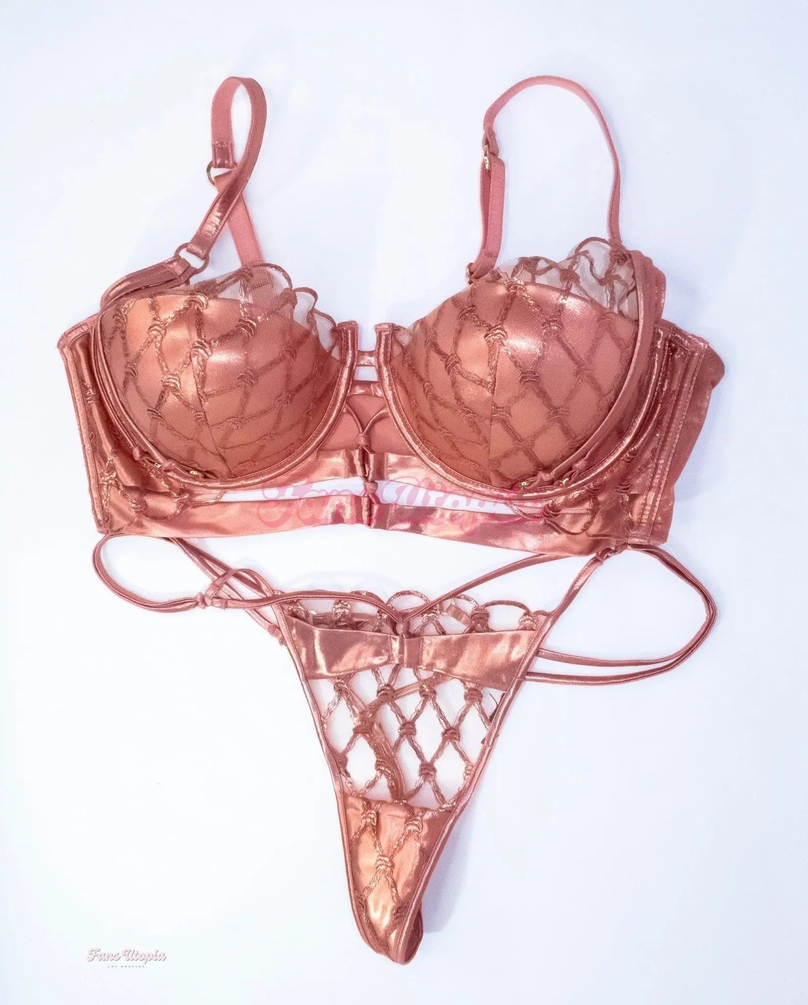 Lena The Plug HB Rose Gold Bra & Panties Set Lena The Plug