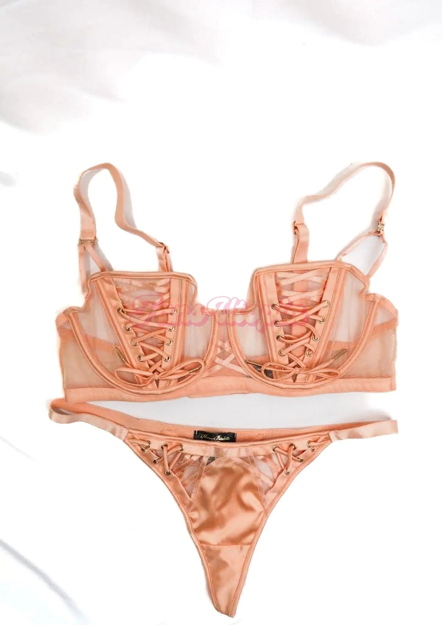 Lena the Plug HB Peach Bra & Panty Set Lena the Plug