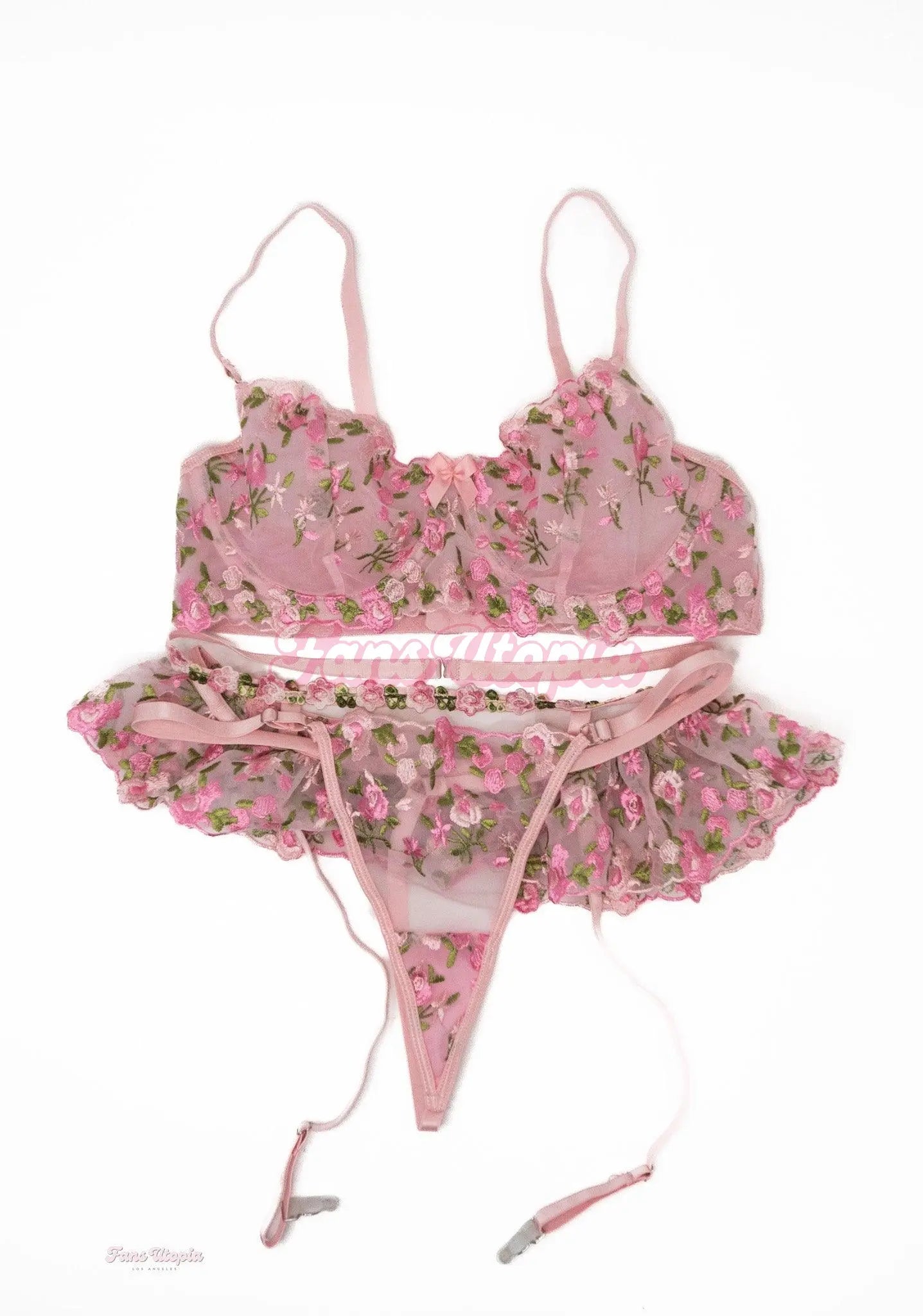 Lexi Lore Baby Pink Floral Lingerie Set Lexi Lore