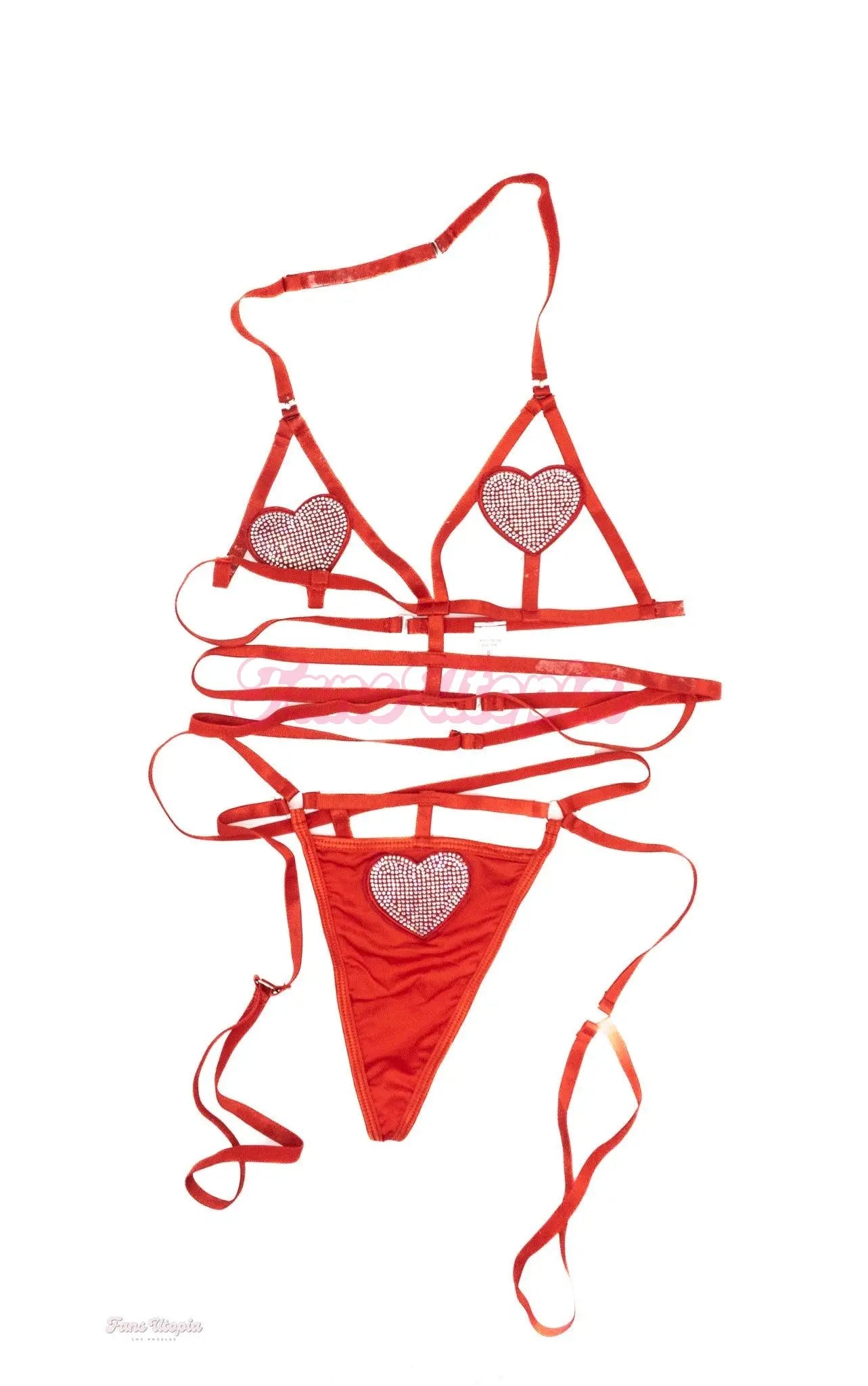 Lexi Lore Red Heart String Lingerie Set Lexi Lore
