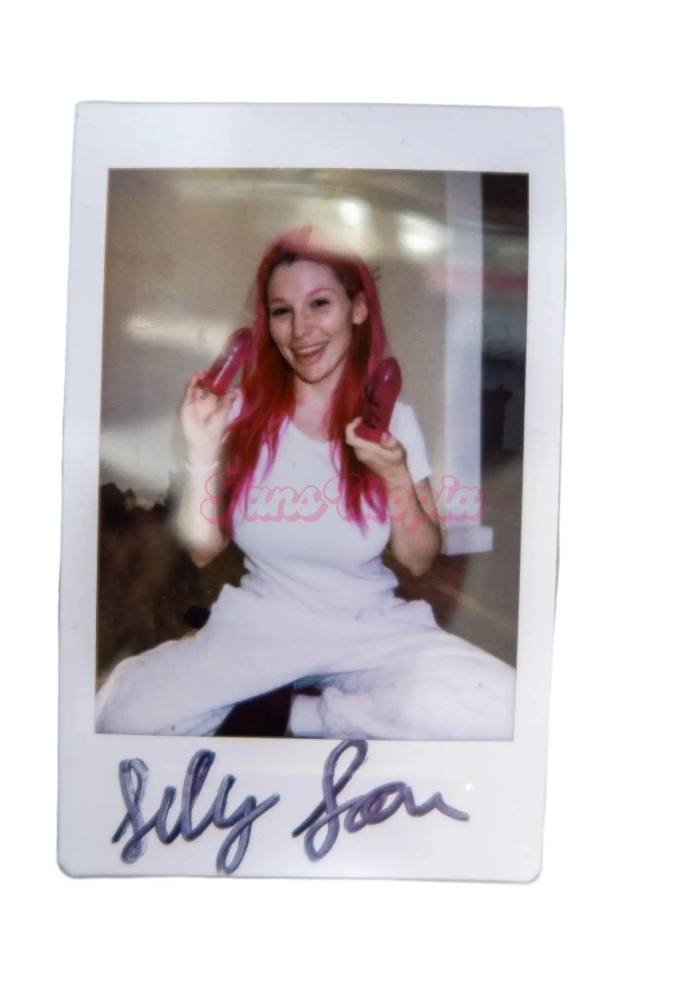 Lily Lou Autographed Pink A*nl Trainers + Signed Polaroid Lily Lou