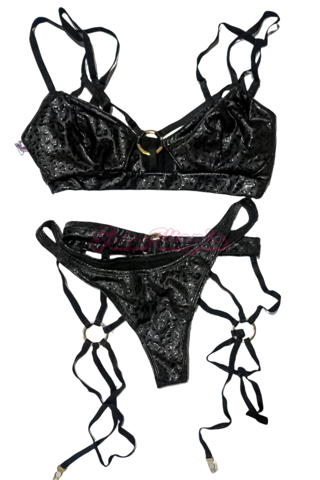 Lily Lou Black Cheetah Lingerie Set Lily Lou