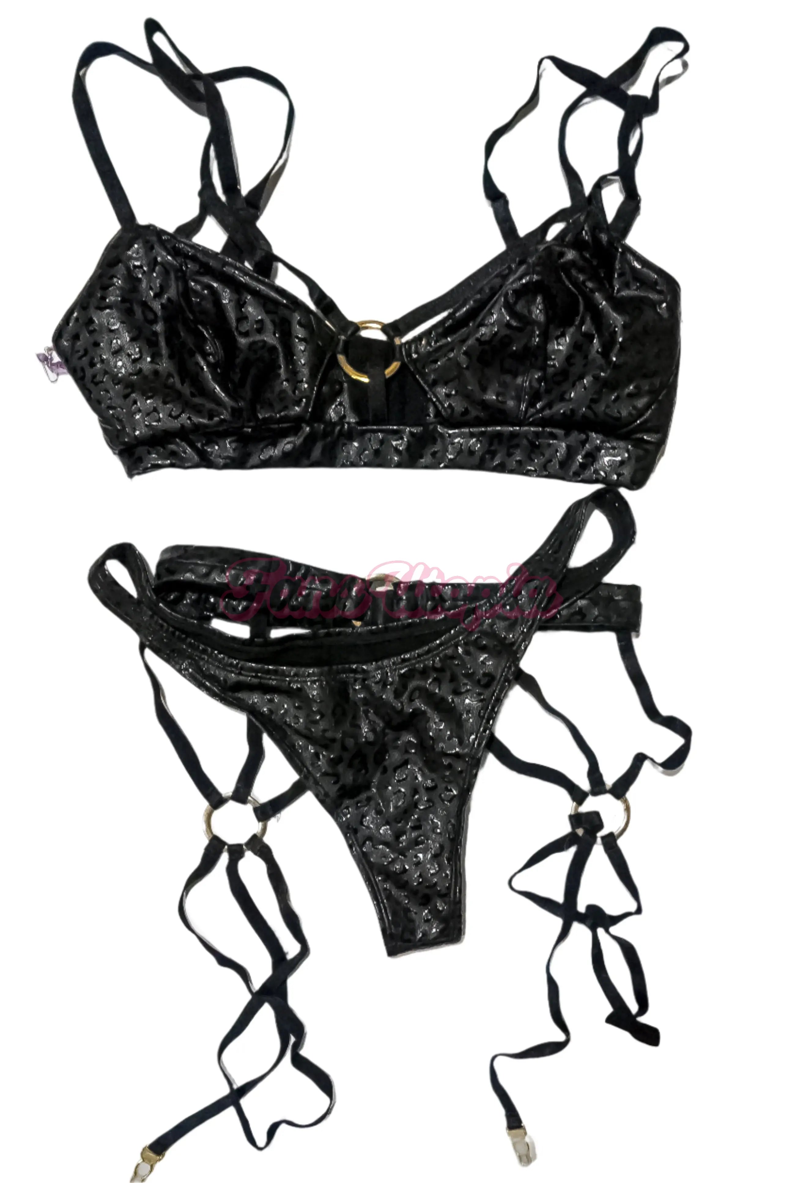Lily Lou Black Cheetah Lingerie Set Lily Lou