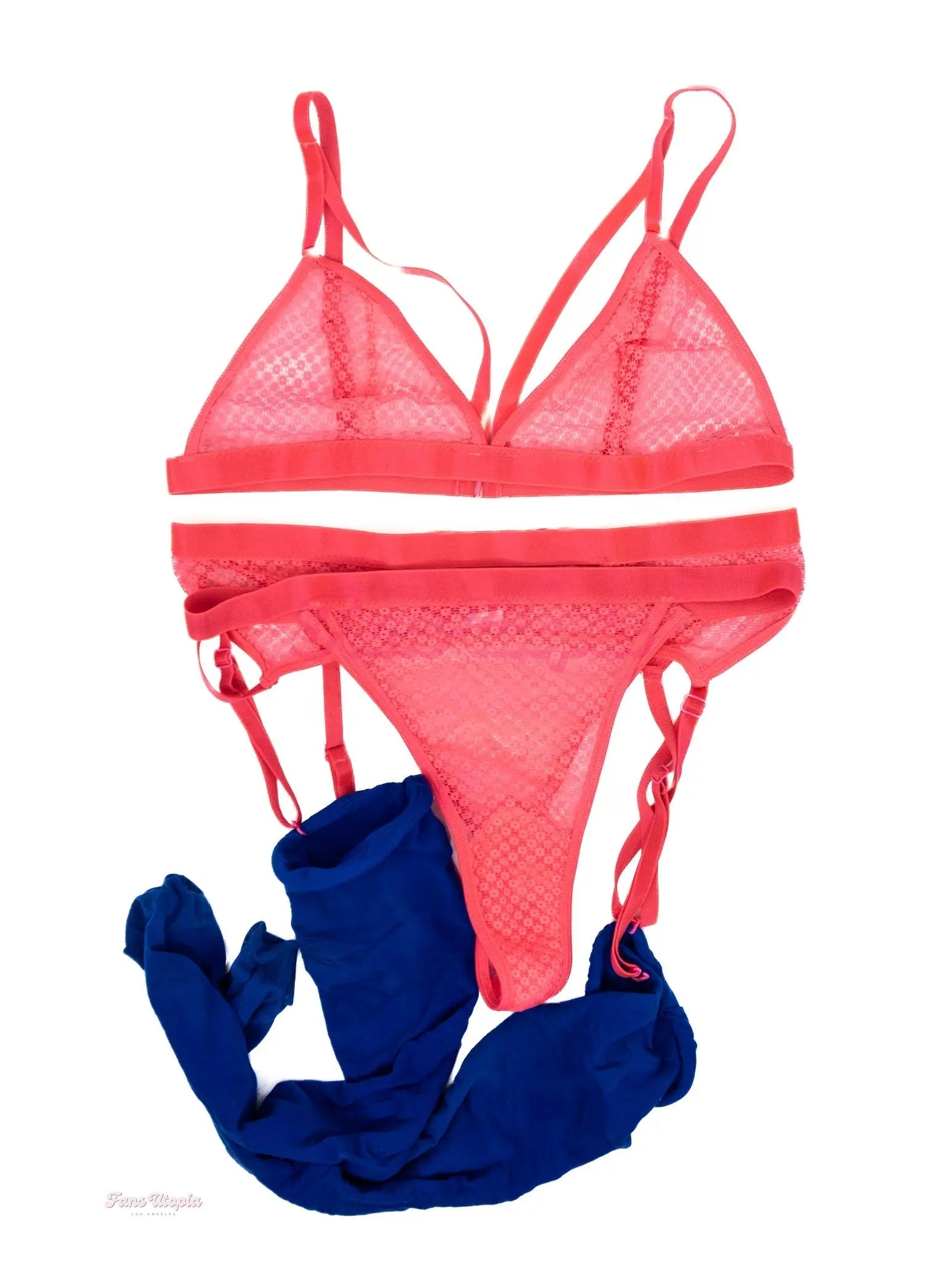 Lily Lou Hot Pink Set + Blue Thigh Highs OUTLET
