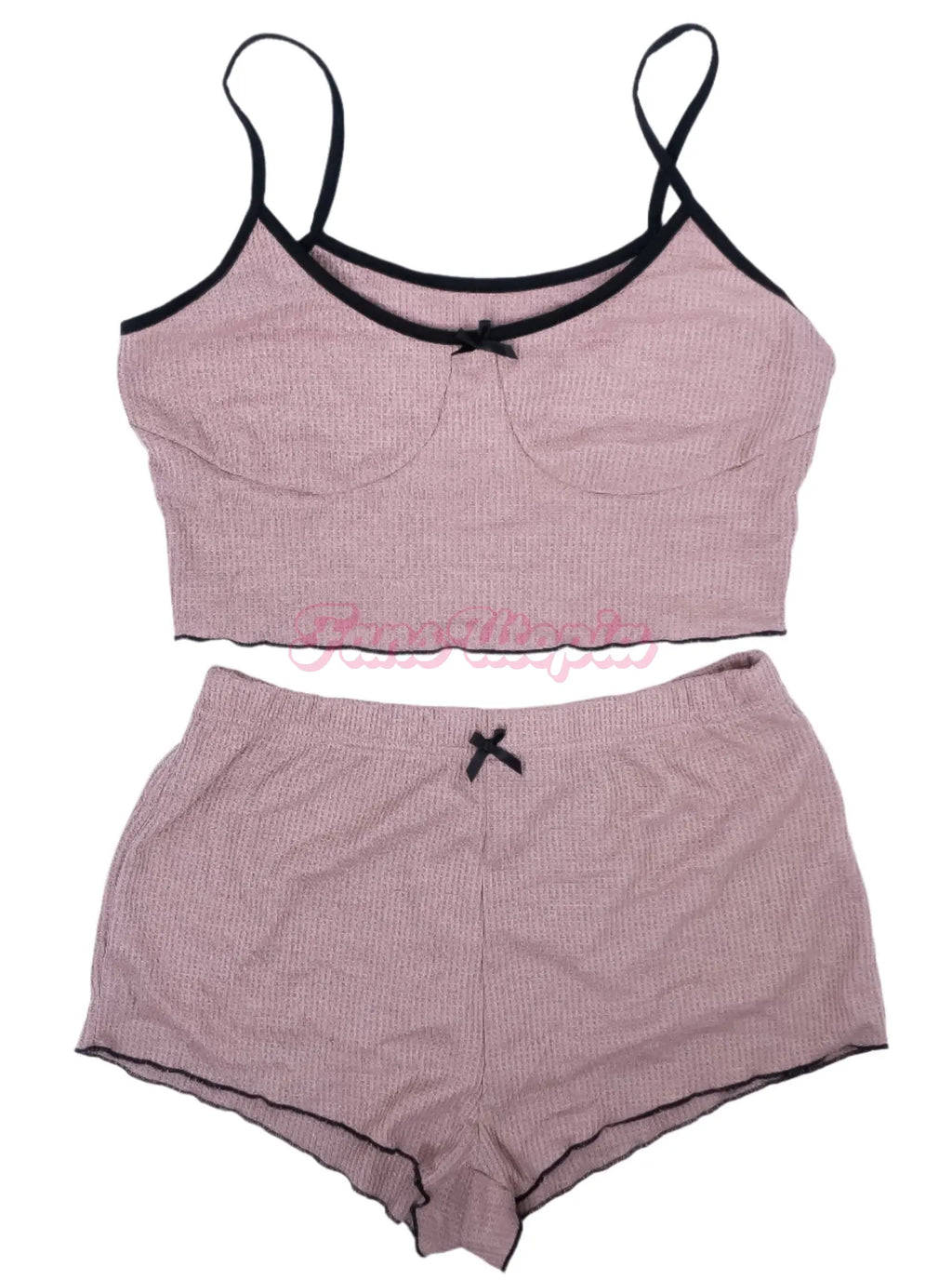 Lily Lou Mauve Waffle Top & Bottom Pajamas Lily Lou