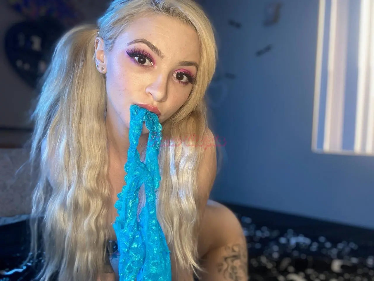 Lola Fae Savage X Blue Panties & Socks Lola Fae