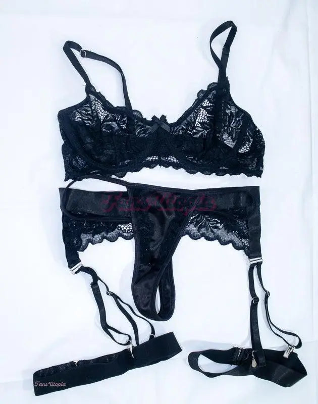 Lumi Ray Black Suspender Lingerie Set Lumi Ray