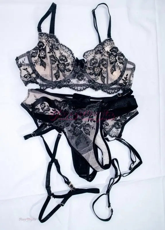 Lumi Ray Black & Cream Lingerie Set Lumi Ray