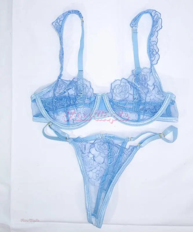 Lumi Ray Blue Rose Bra & Panties Set Lumi Ray
