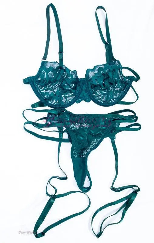 Lumi Ray Green Lace Lingerie Set Lumi Ray