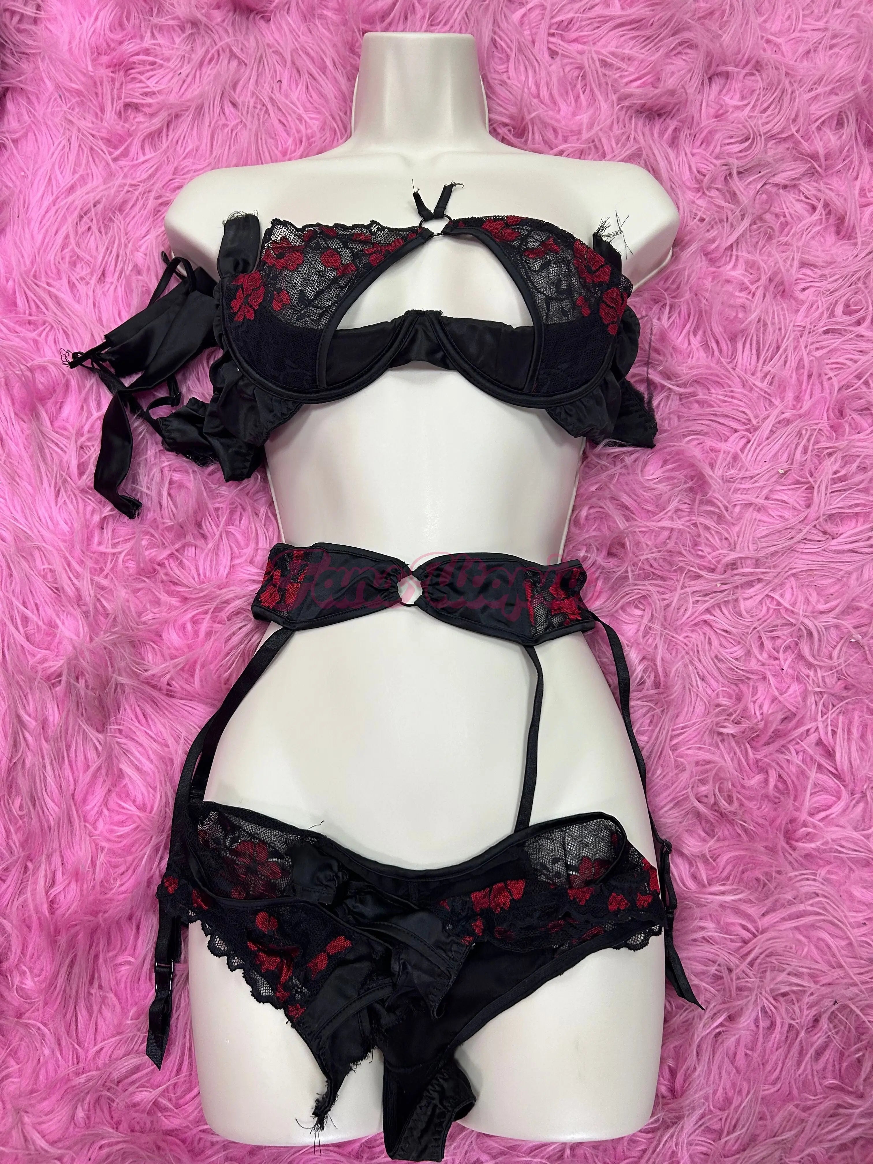 Luna Legend’s Black Floral Bra & Panty Set Luna Legend