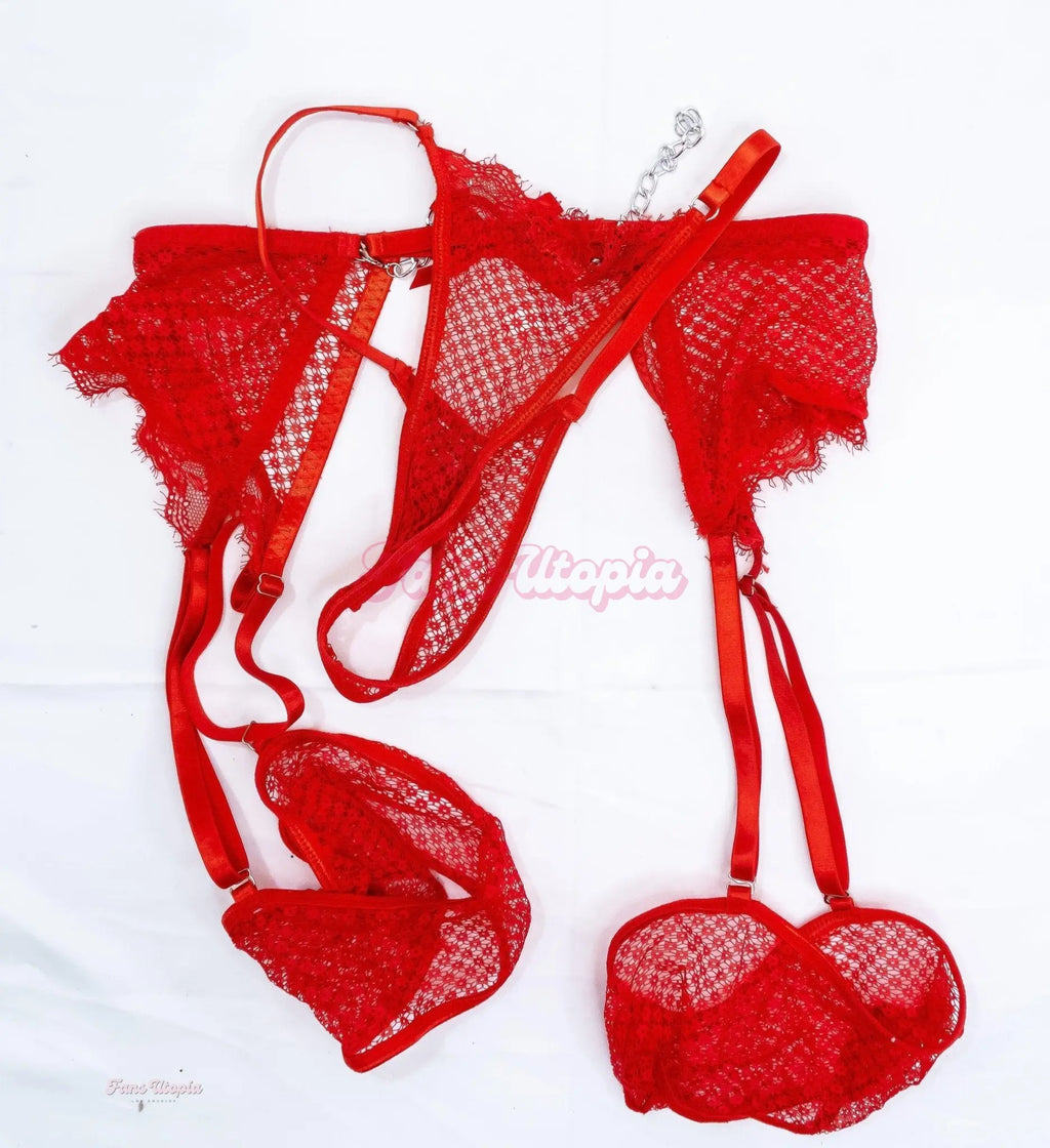 Maddy May Red Panty + Garter Maddy May