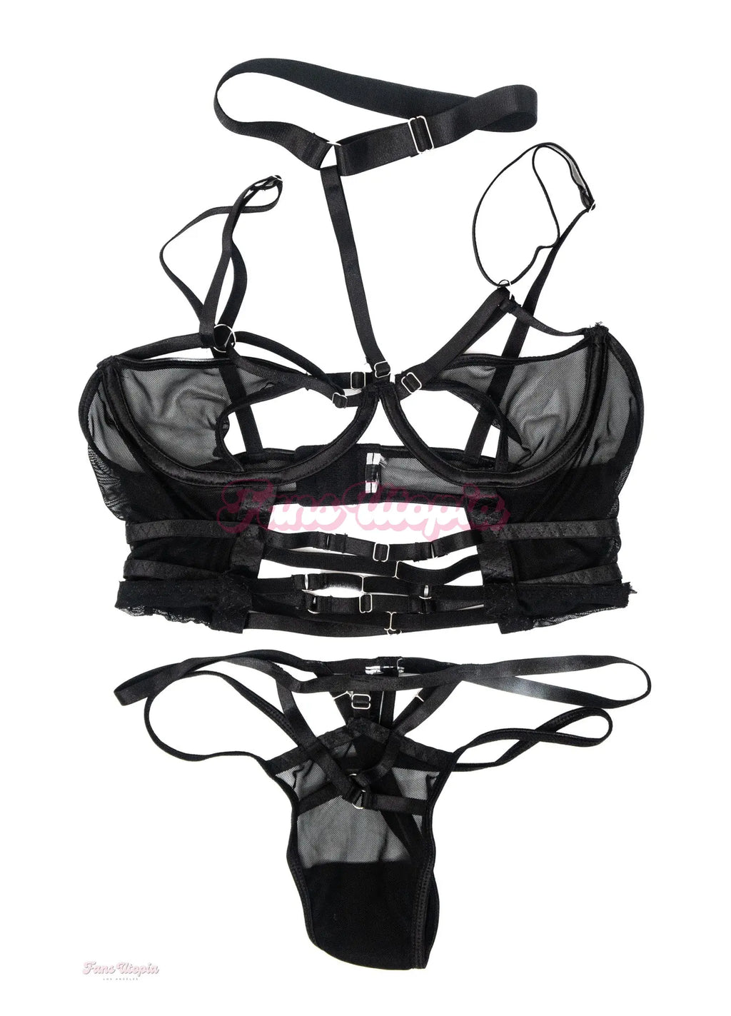 Marina Maya Black Strappy Bra & Panty Set Marina Maya