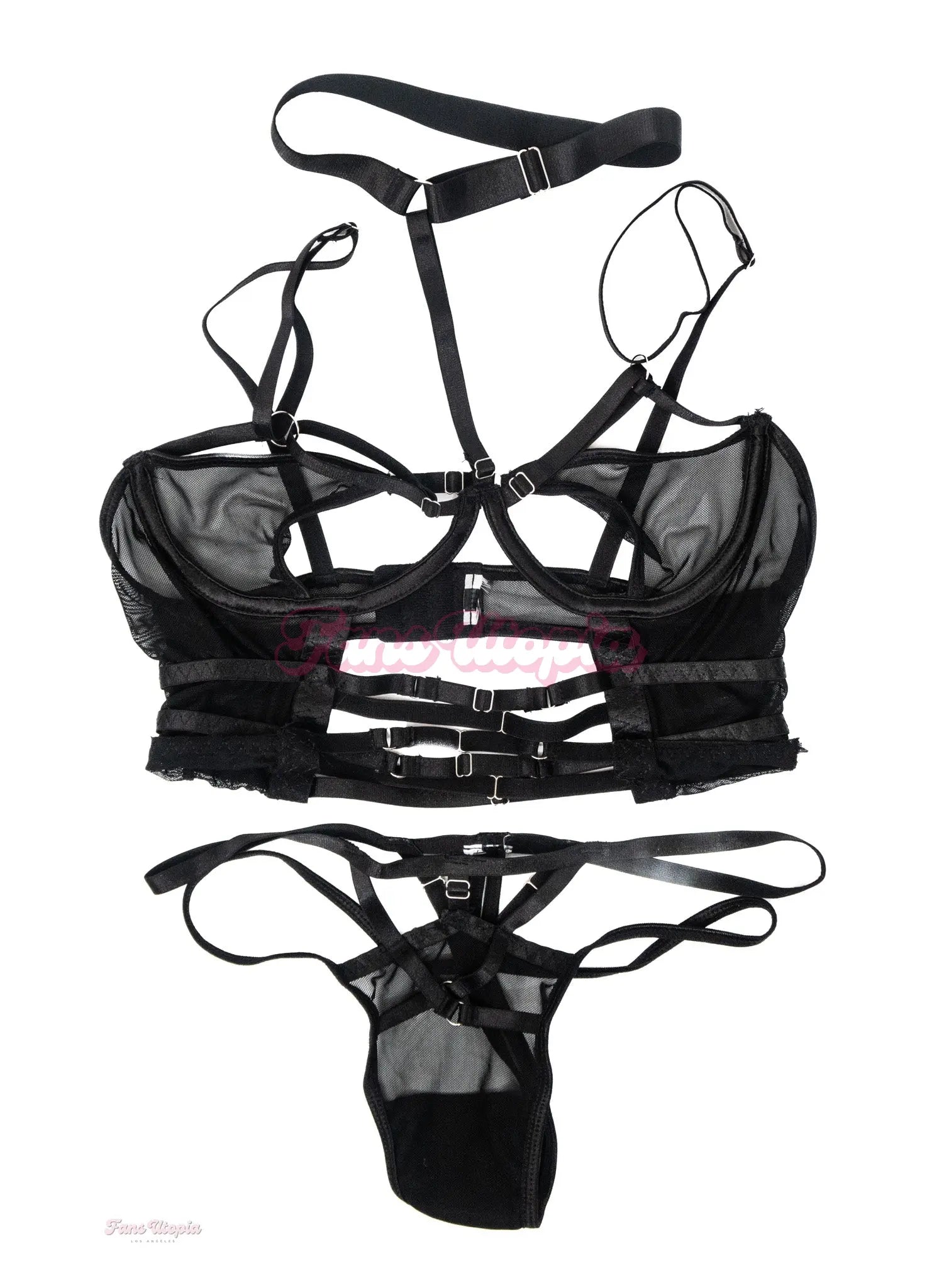 Marina Maya Black Strappy Bra & Panty Set Marina Maya