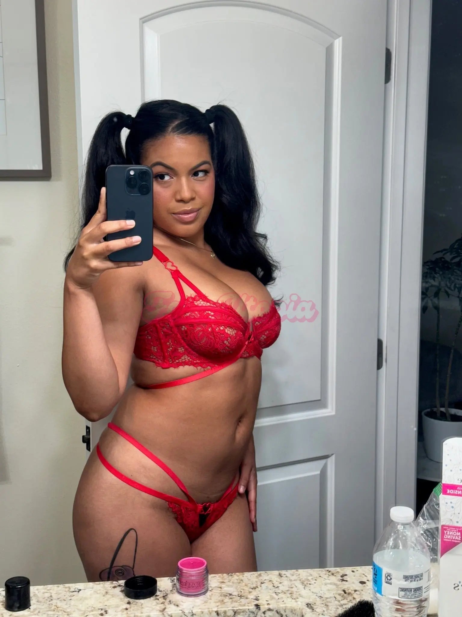 Maya Farrell Red Lace Bra & Panty Set Maya Farrell