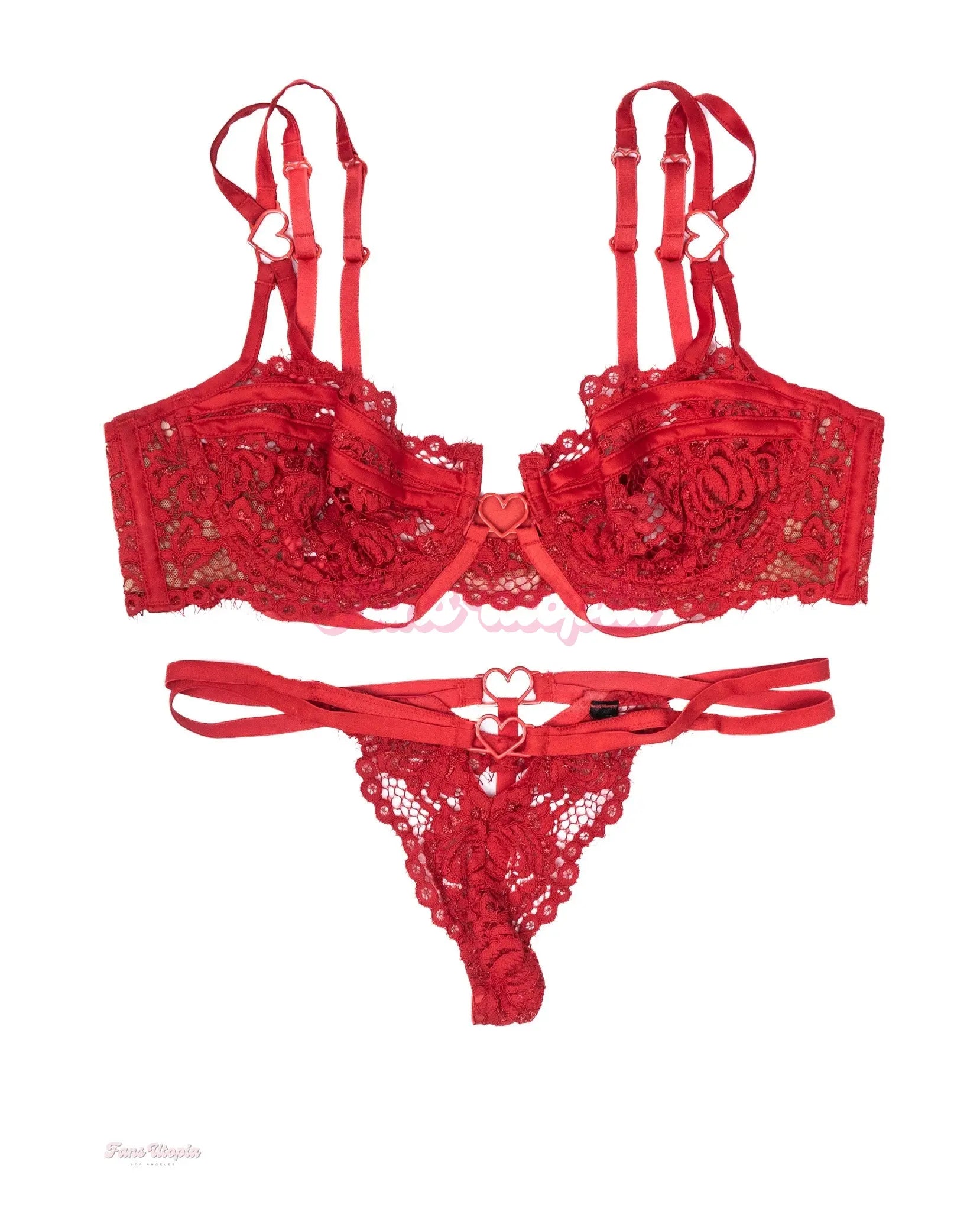 Maya Farrell Red Lace Bra & Panty Set Maya Farrell