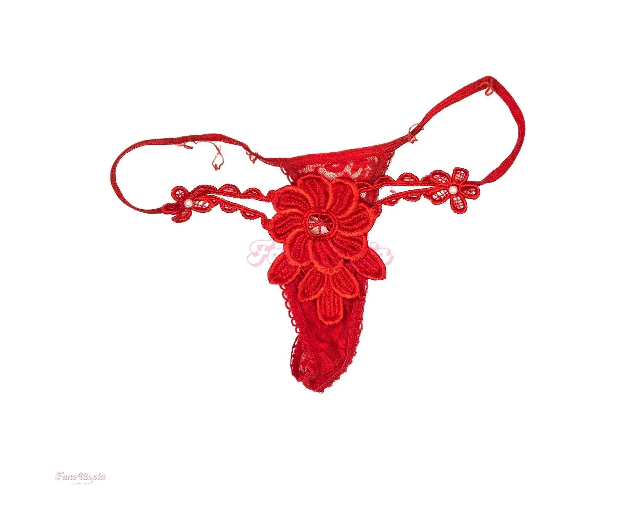 Meli Santa Red Flower Lace Thong OUTLET