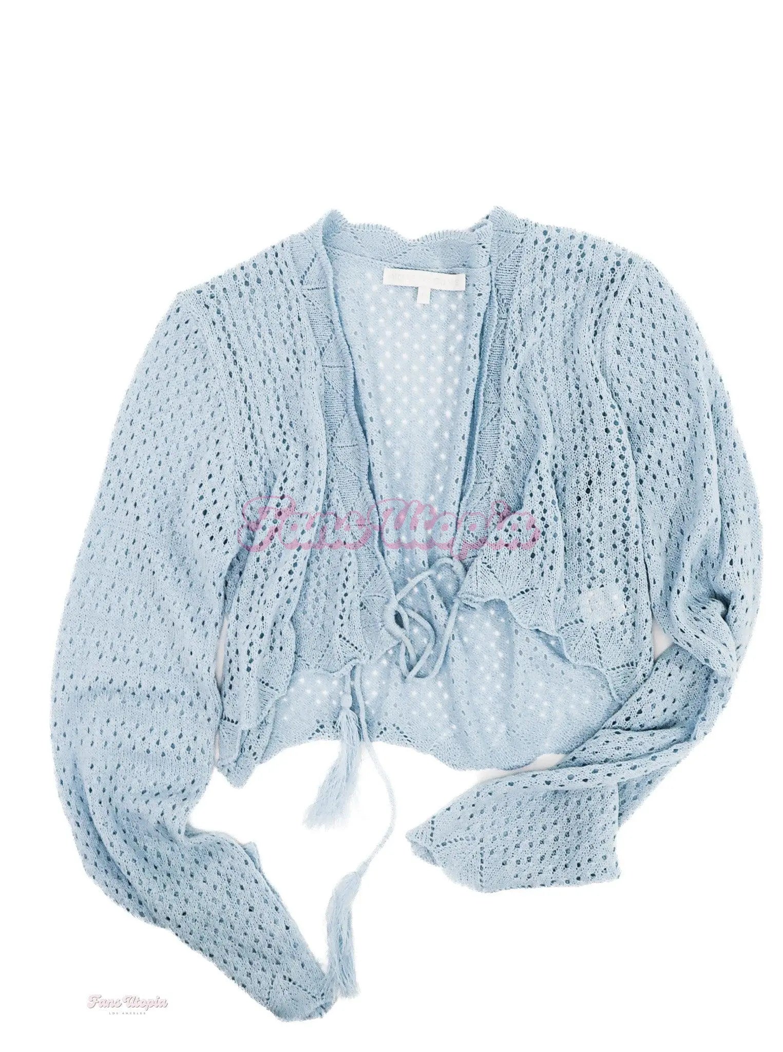Mia Malkova Baby Blue Crochet Top Mia Malkova
