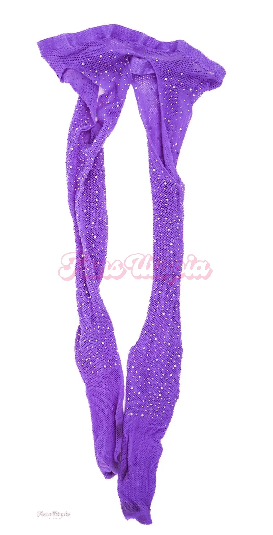 Mia Malkova Purple Rhinestoned Fishnet Stockings OUTLET