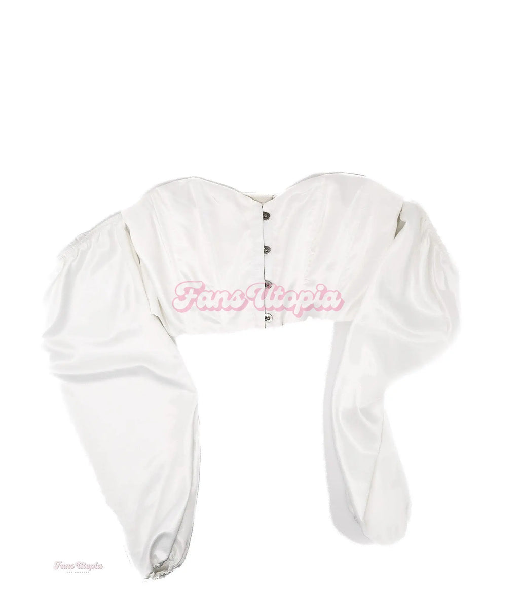 Mia Malkova White Flowy Bustier Style Top Mia Malkova