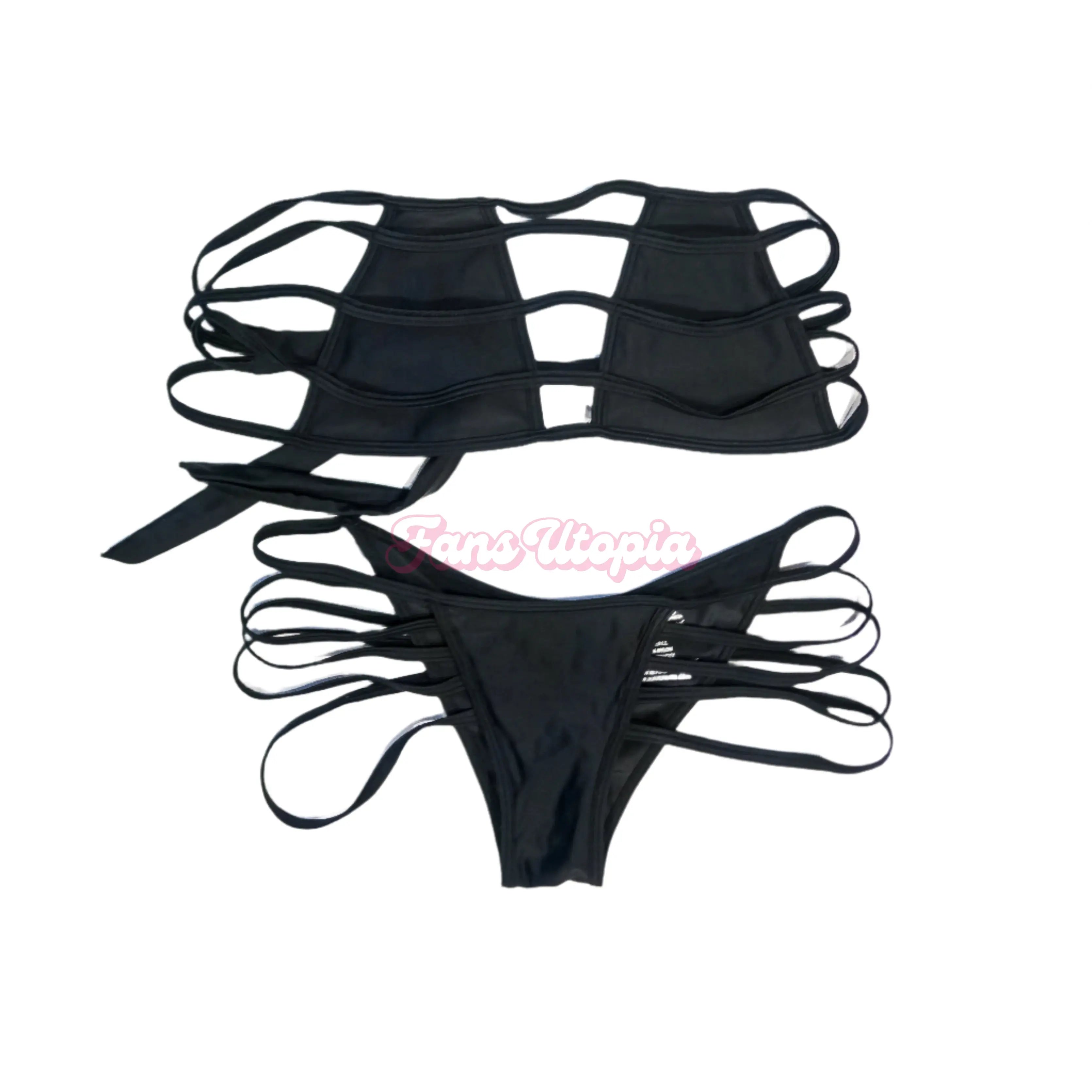 Natasha Black Strappy Bikini Natasha