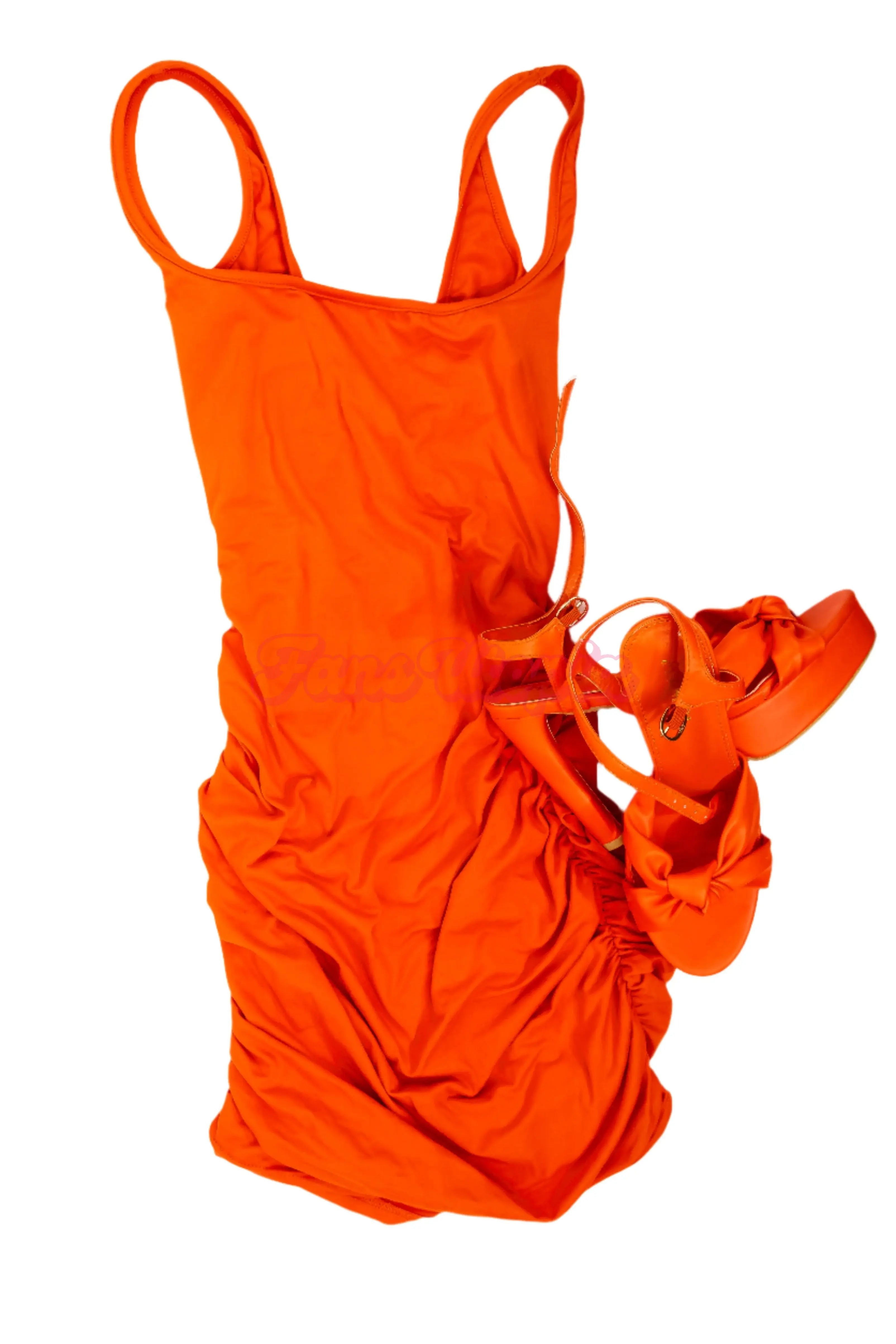 Nia Bleu Orange Dress & Heels Nia Bleu
