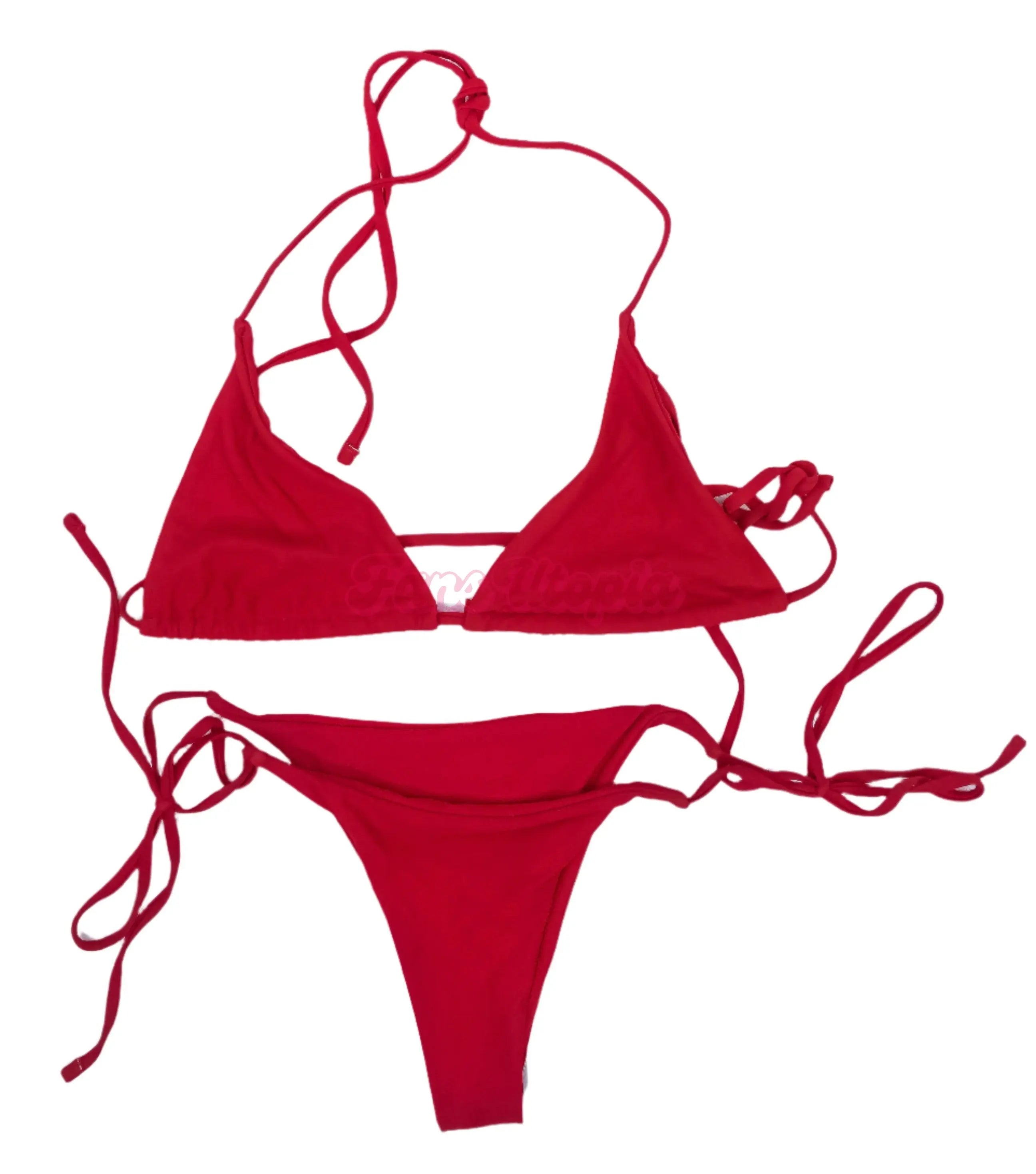 Nia Bleu Red String Bikini Nia Bleu