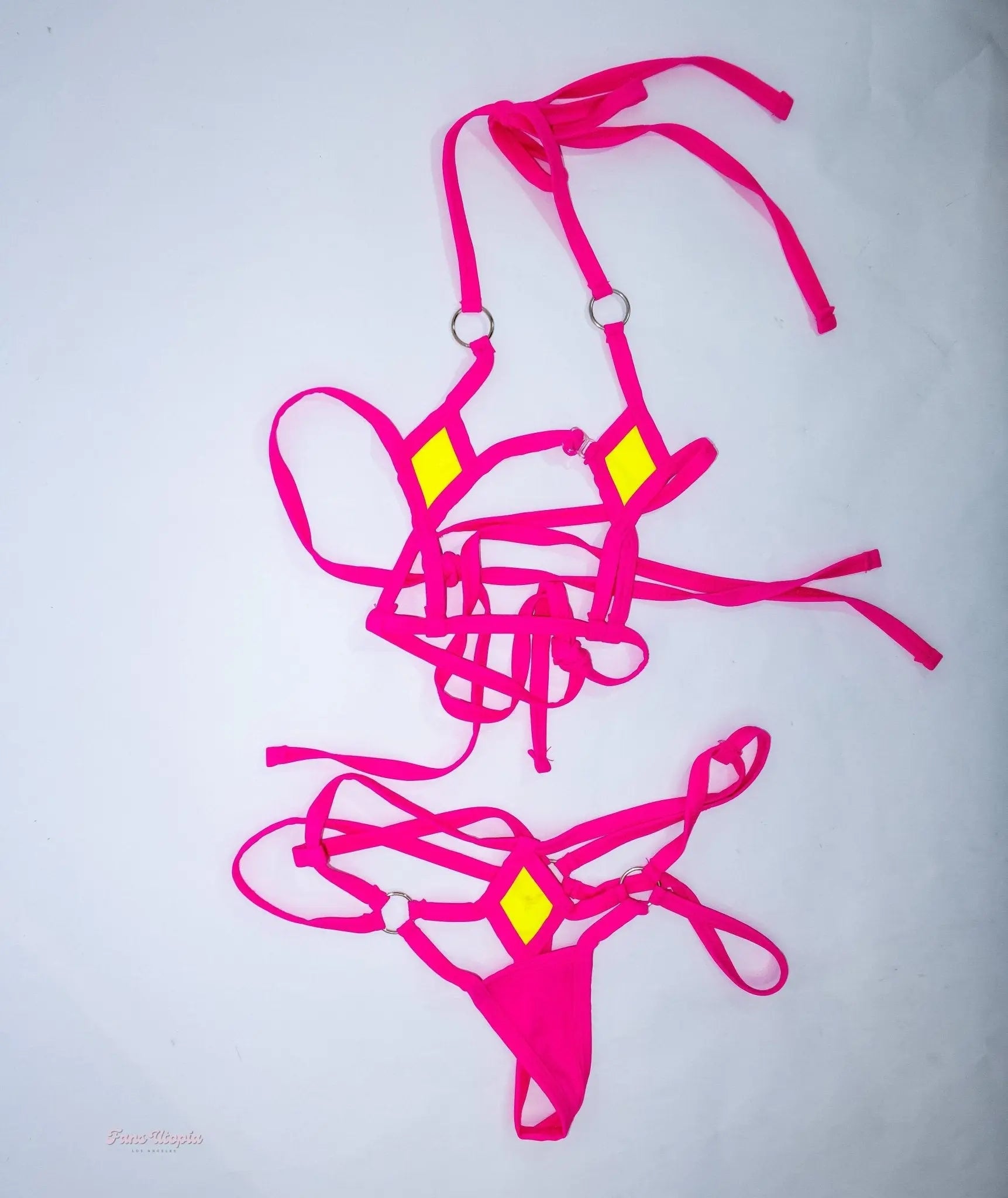 Nika Venom Hot Pink Yellow Bikini Nika Venom