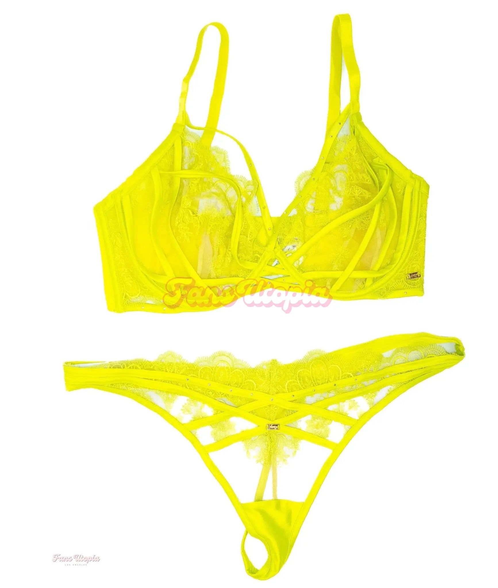 Nika Venom Neon Yellow Lace Bra & Panties Set Nika Venom