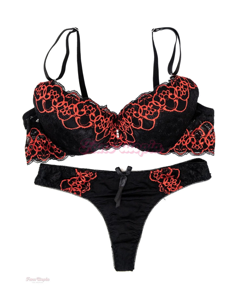 Nikki Benz Black Neon Floral Bra & Panty Nikki Benz