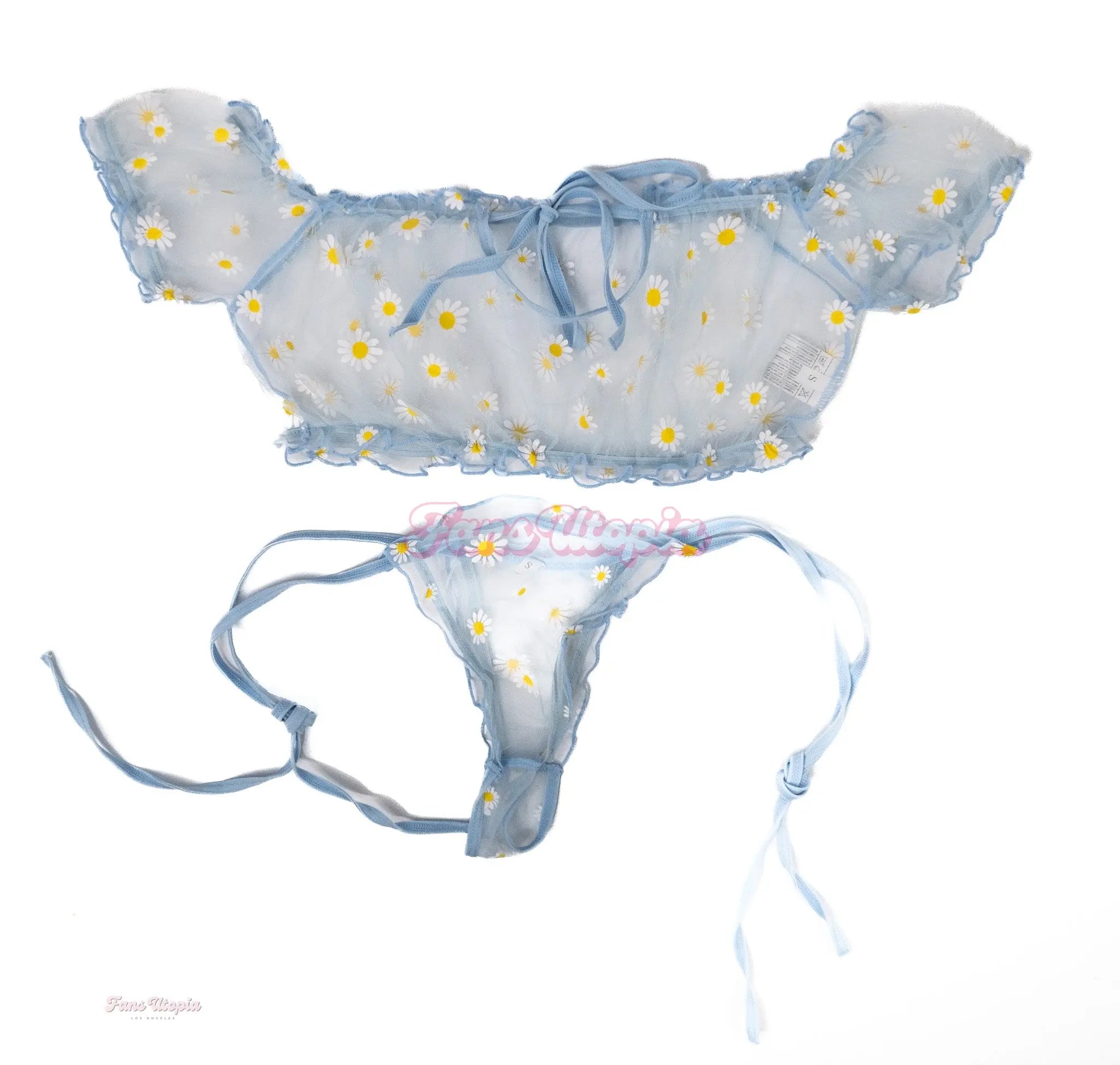 Nikki Benz Daisy Blue Mesh Top & Bottom Nikki Benz