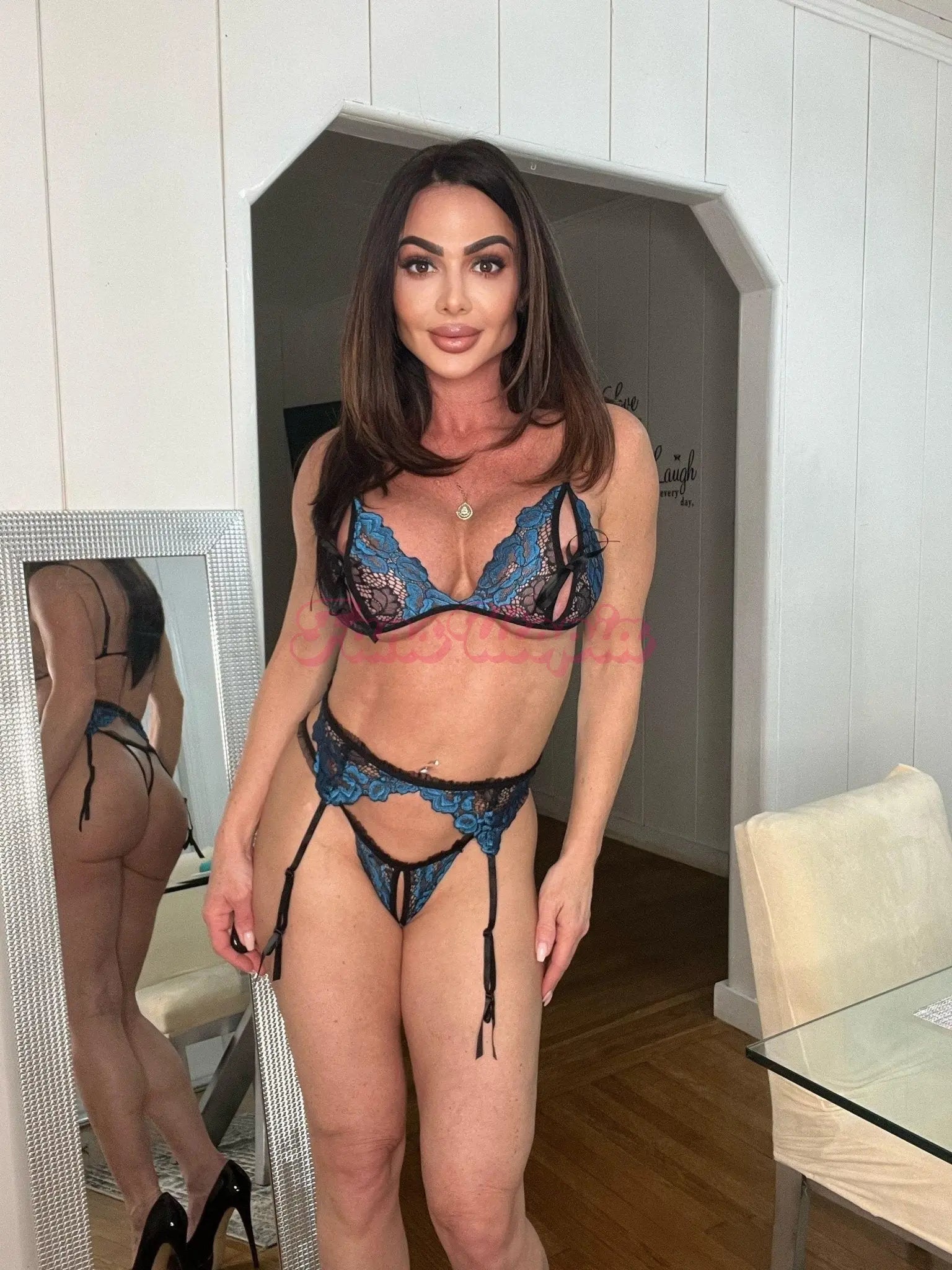 Nina Dolci Blue Lace Lingerie Set Nina Dolci