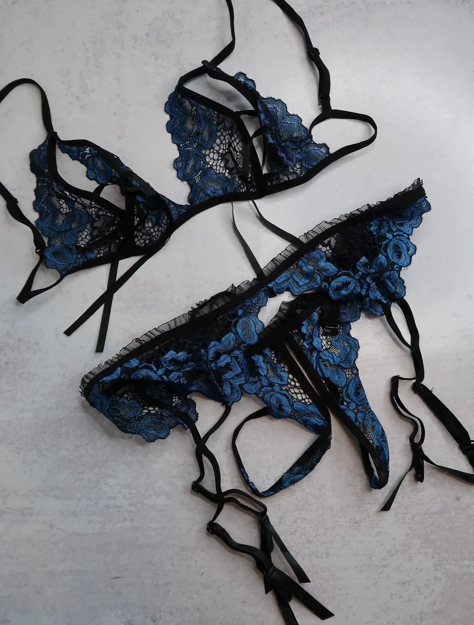 Nina Dolci Blue Lace Lingerie Set Nina Dolci