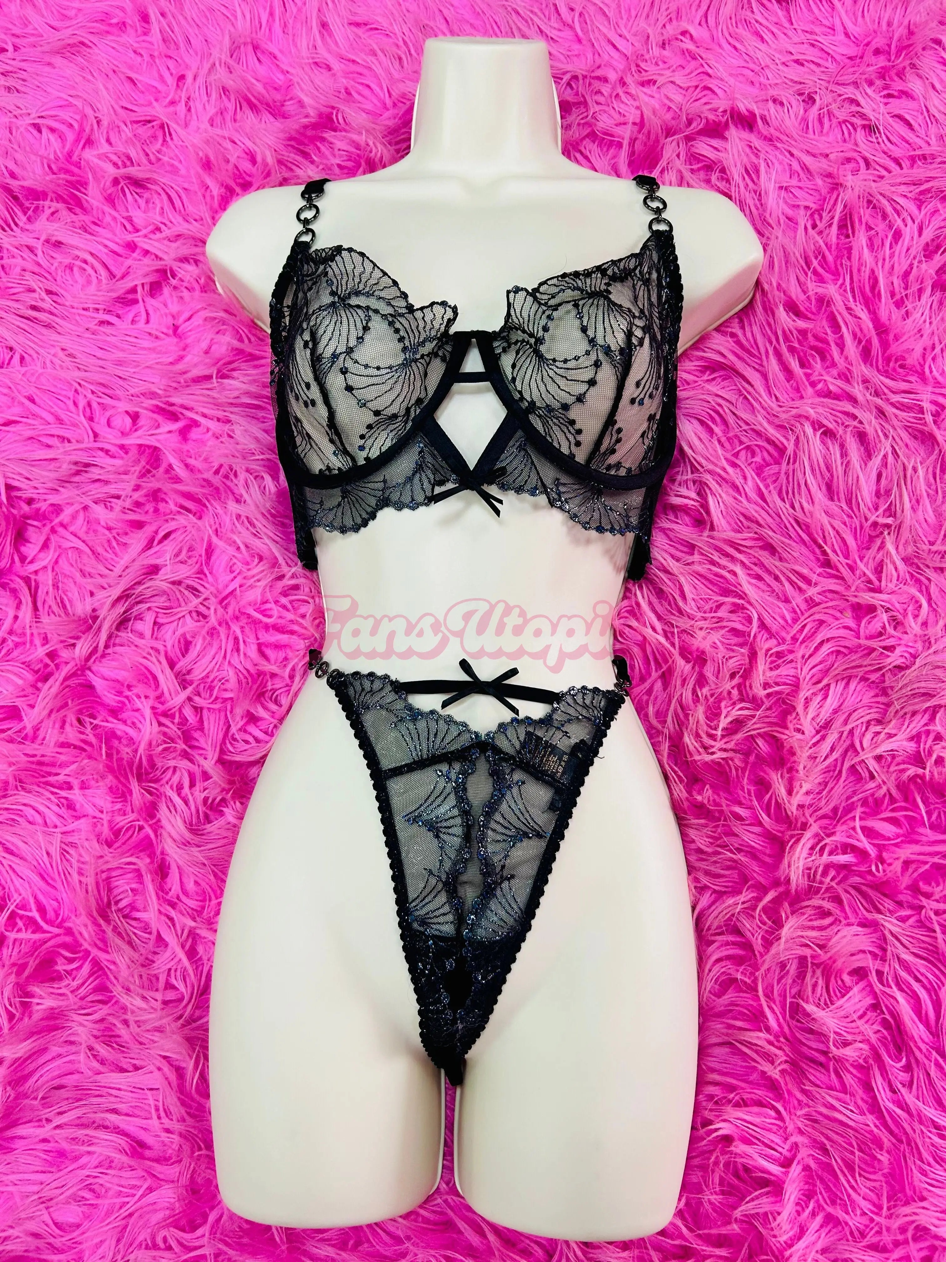 Payton Preslee Black Bra & Panty Set Payton Preslee