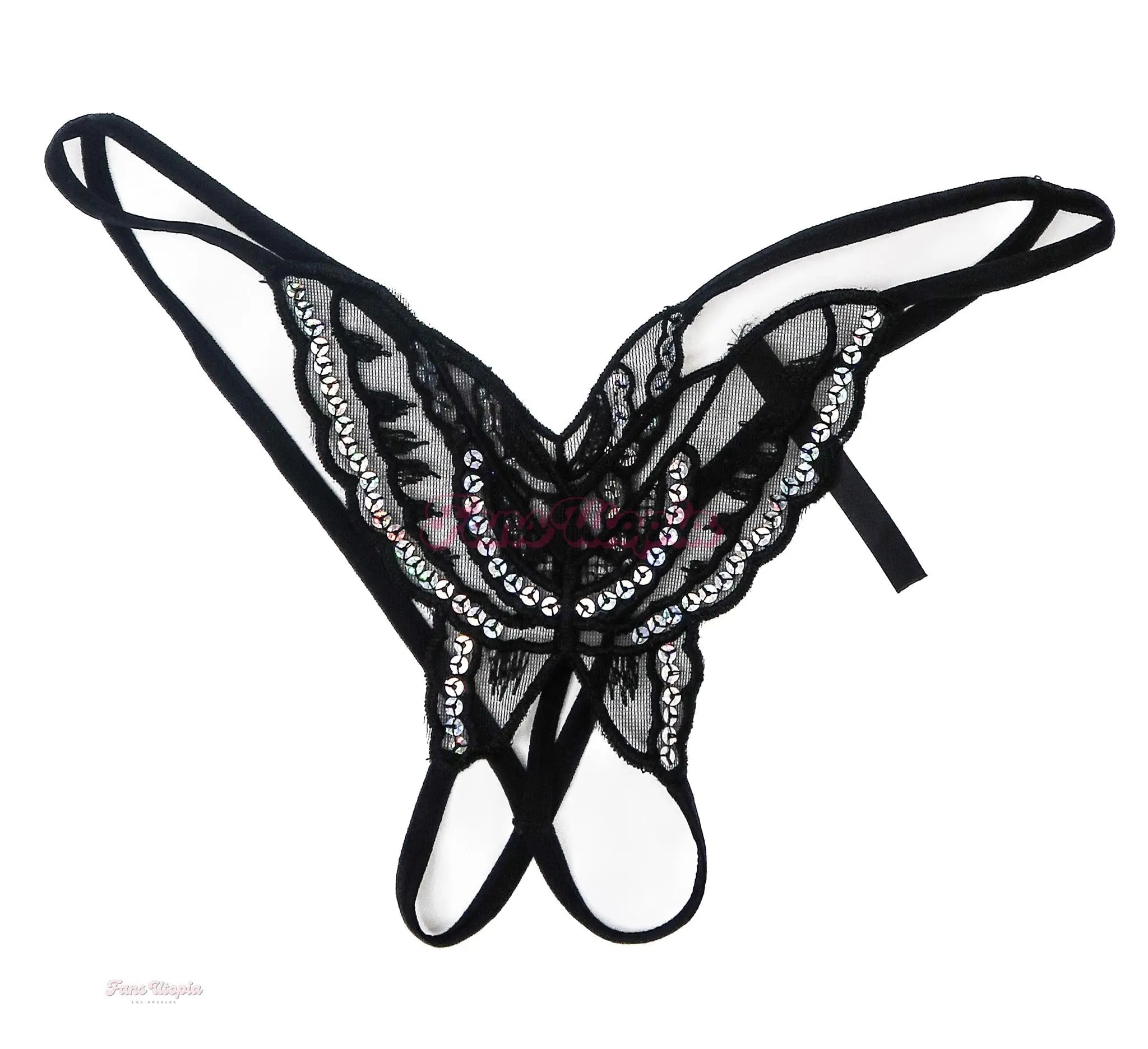 Payton Preslee Black Butterfly Crotchless Panties OUTLET