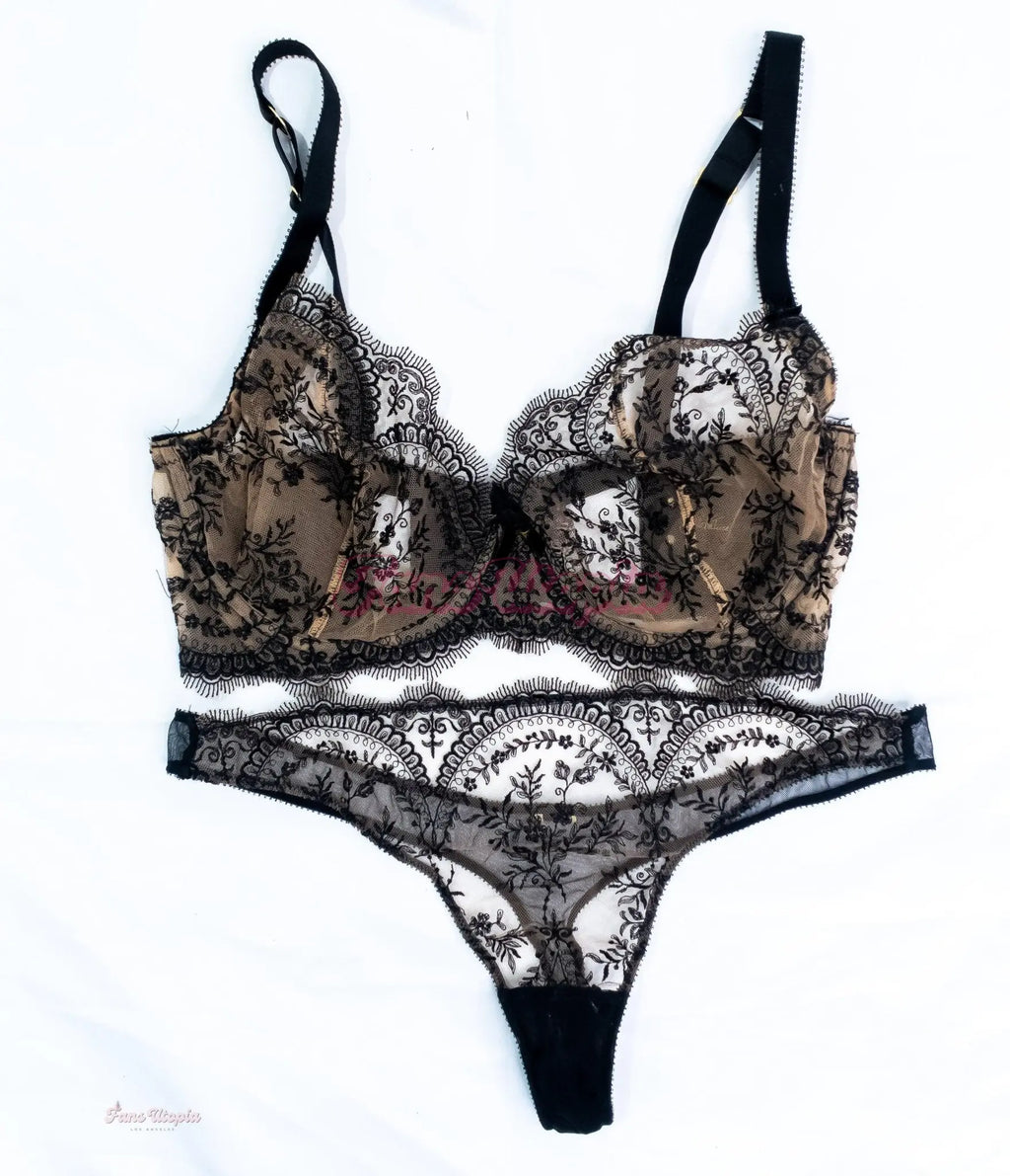 Payton Preslee Black Nude Lace Bra & Panties Set Payton Preslee