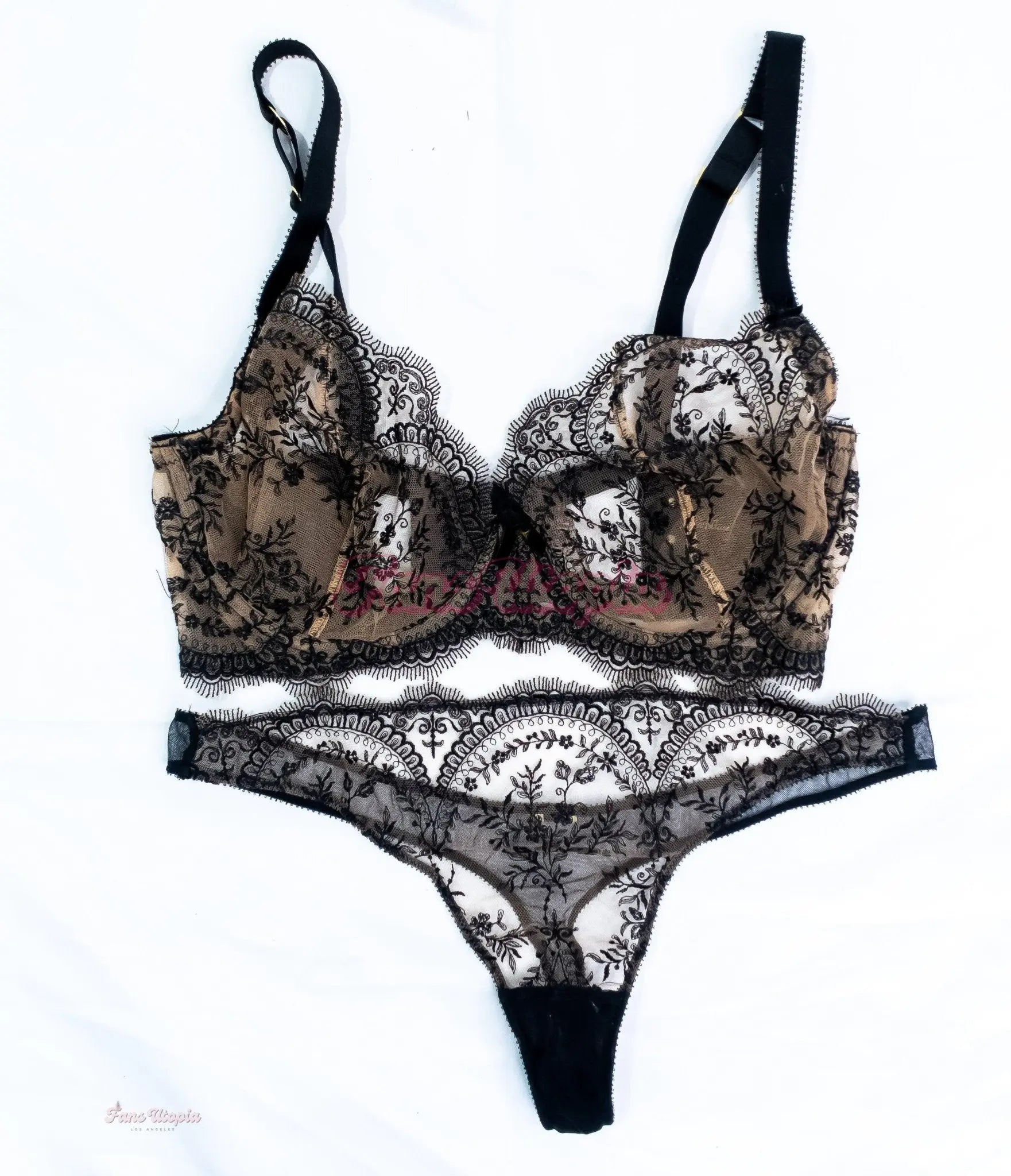 Payton Preslee Black Nude Lace Bra & Panties Set Payton Preslee