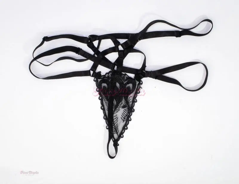 Payton Preslee Black Strappy Thong Payton Preslee