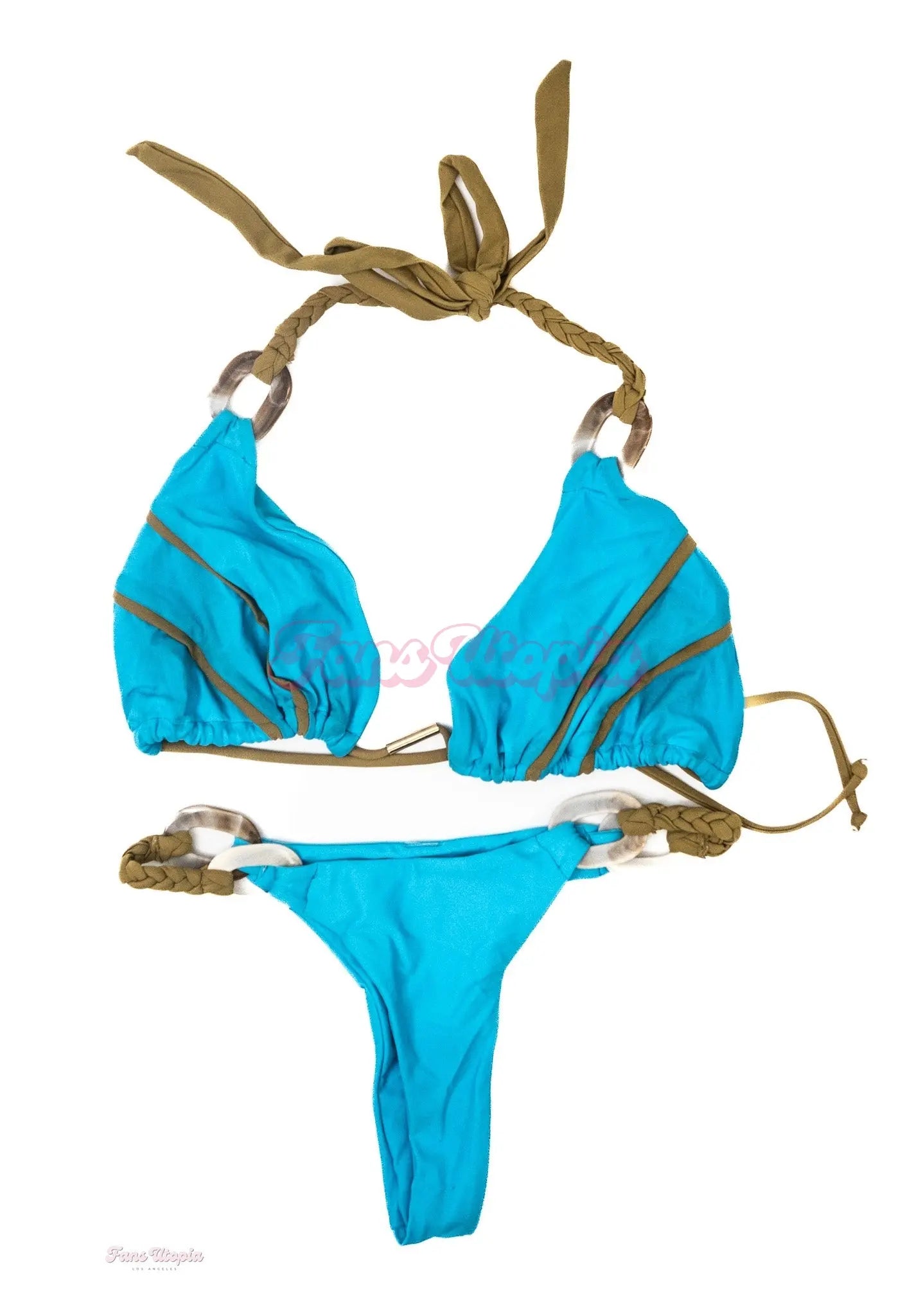 Payton Preslee Blue Brown Braided Bikini OUTLET