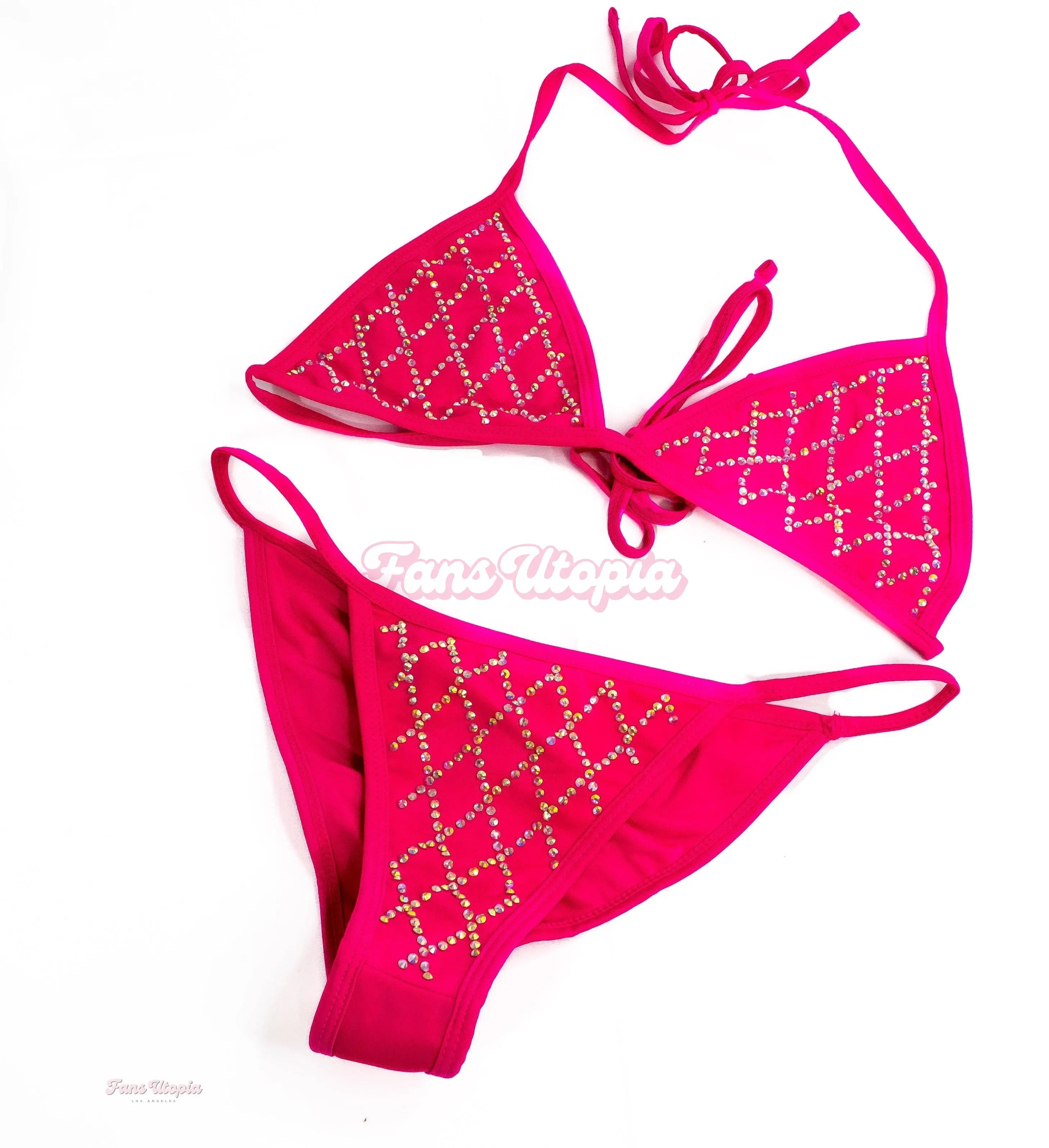 Payton Preslee Pink Rhinestoned String Bikini Payton Preslee